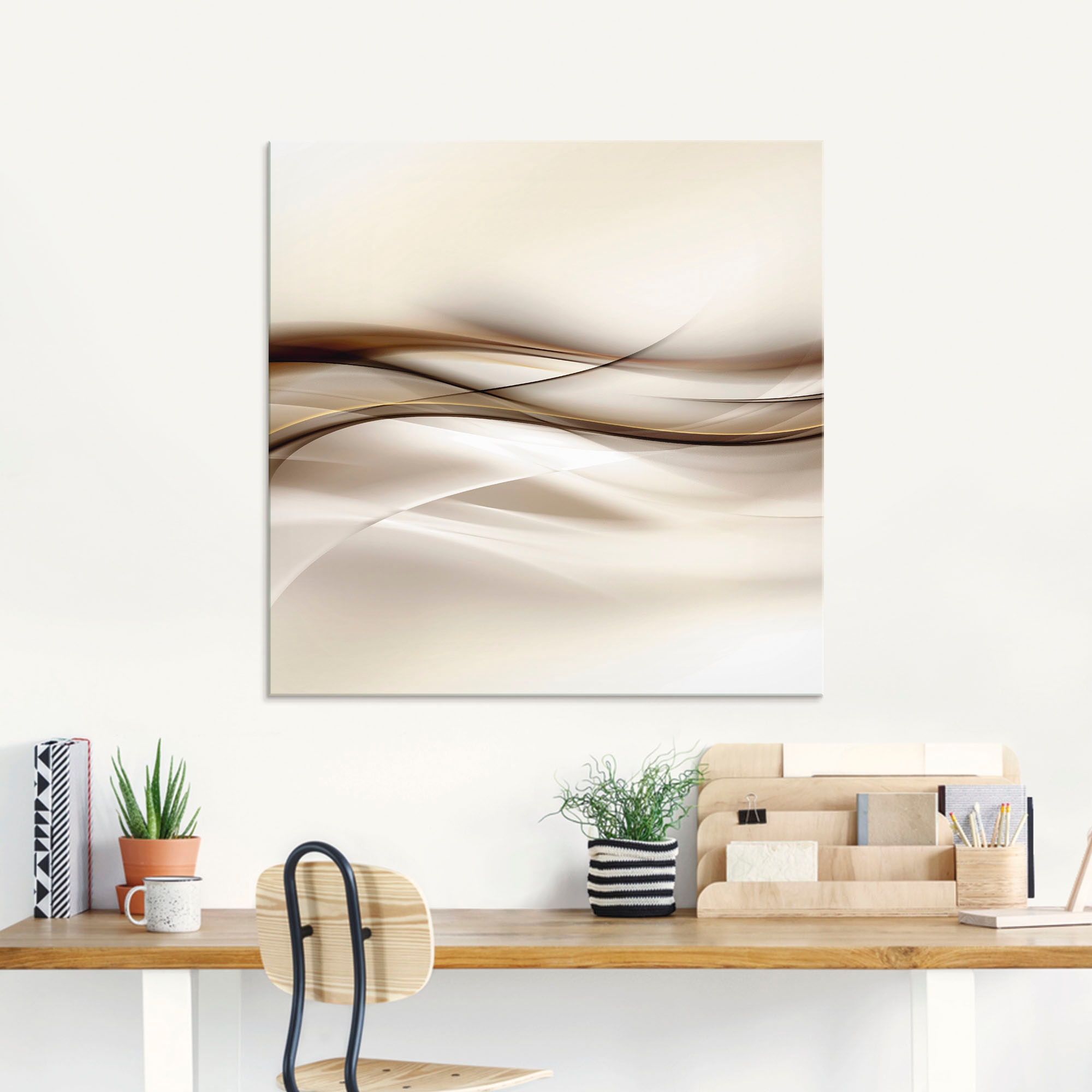 Artland Glasbild "Braune abstrakte Welle" Muster 1 Stk. tlg. günstig online kaufen