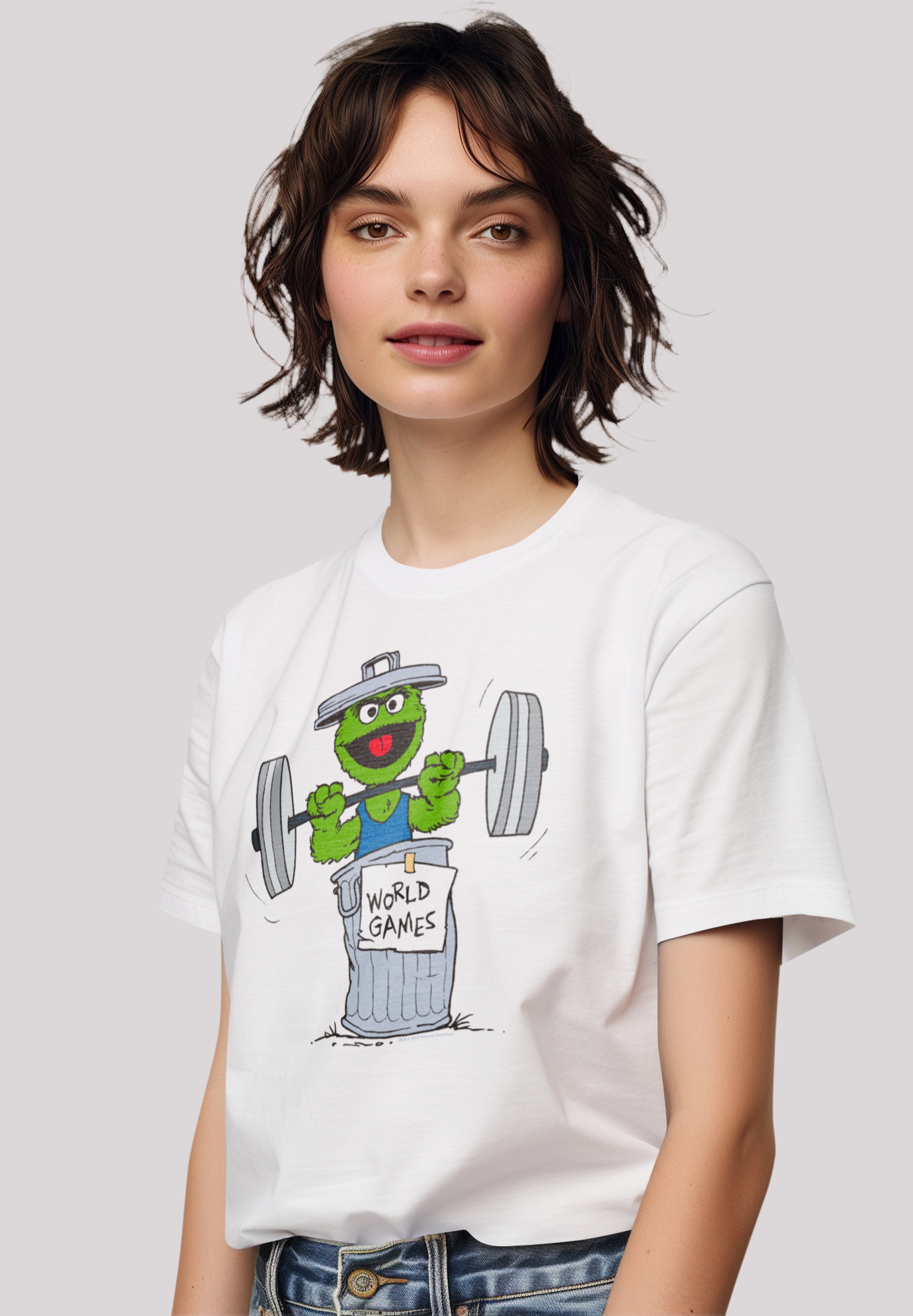 F4NT4STIC T-Shirt »Sesamstraße Oscar World Games«, Premium Qualität