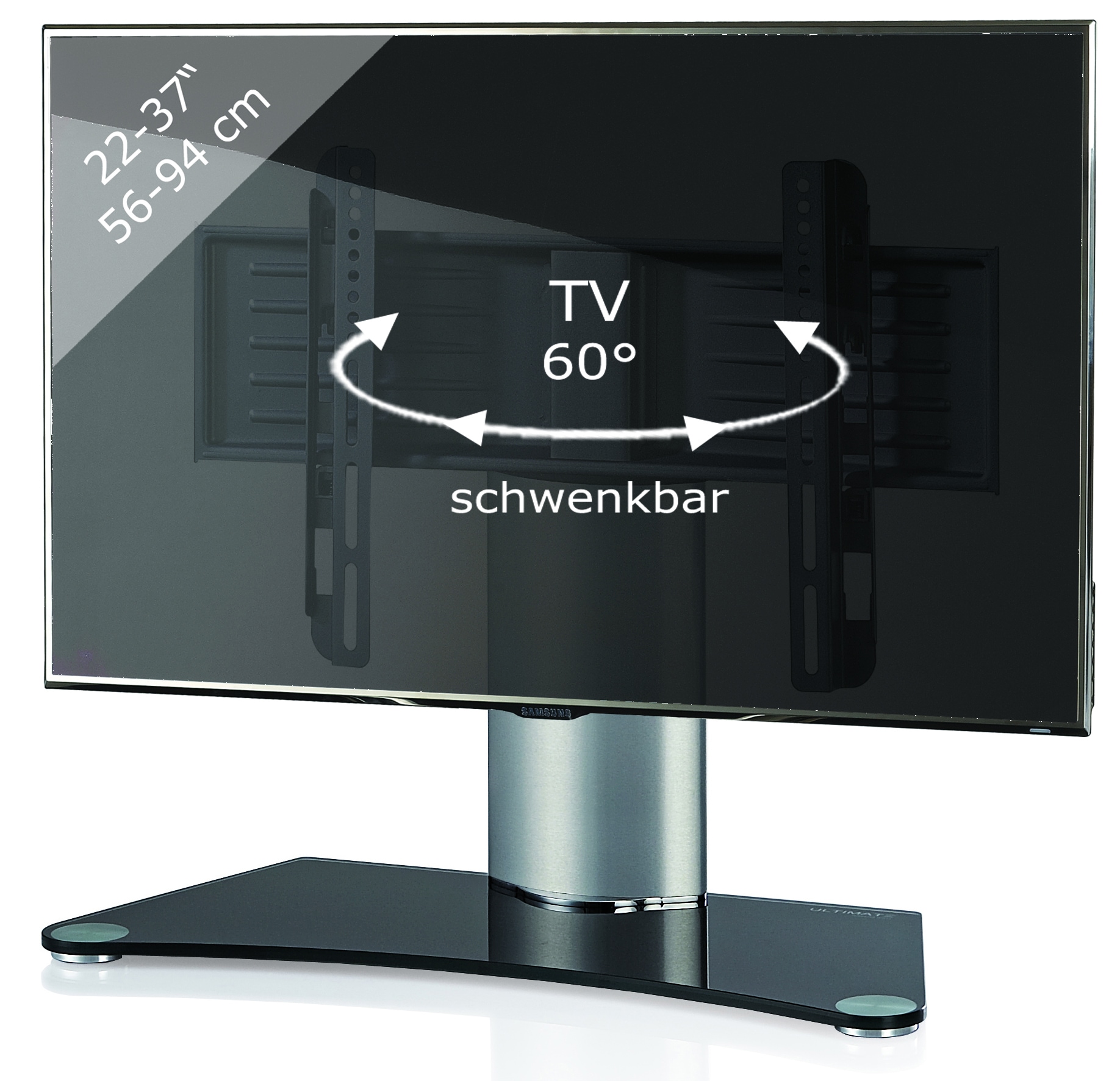 VCM TV-Rack »TV Standfuß Aufsatz Erhöhung Alu Glas Windoxa Mini«, (VCM Windoxa)