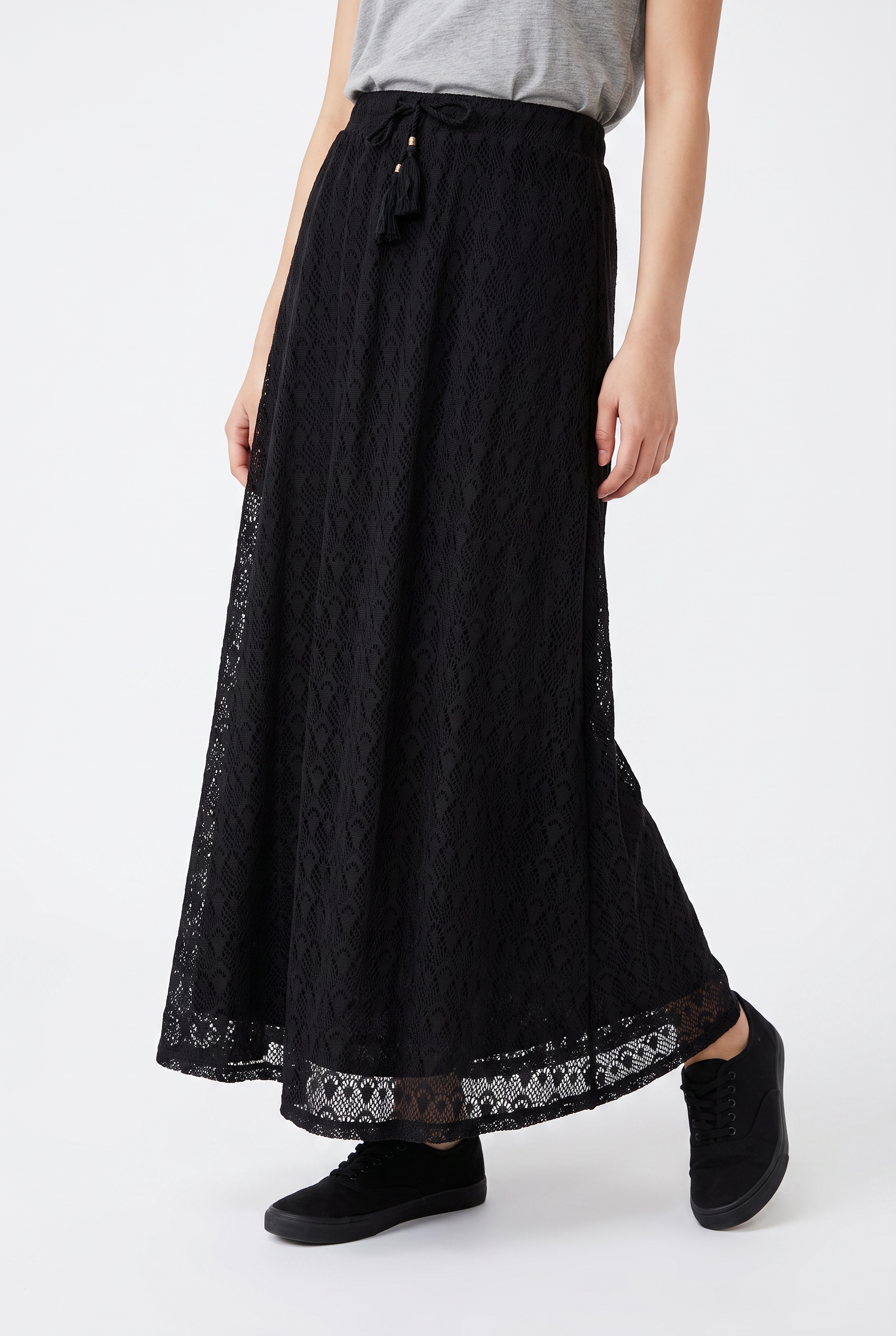 ONLY Maxirock "ONLDANA TASSEL LONG SKIRT JRS" Materialmix