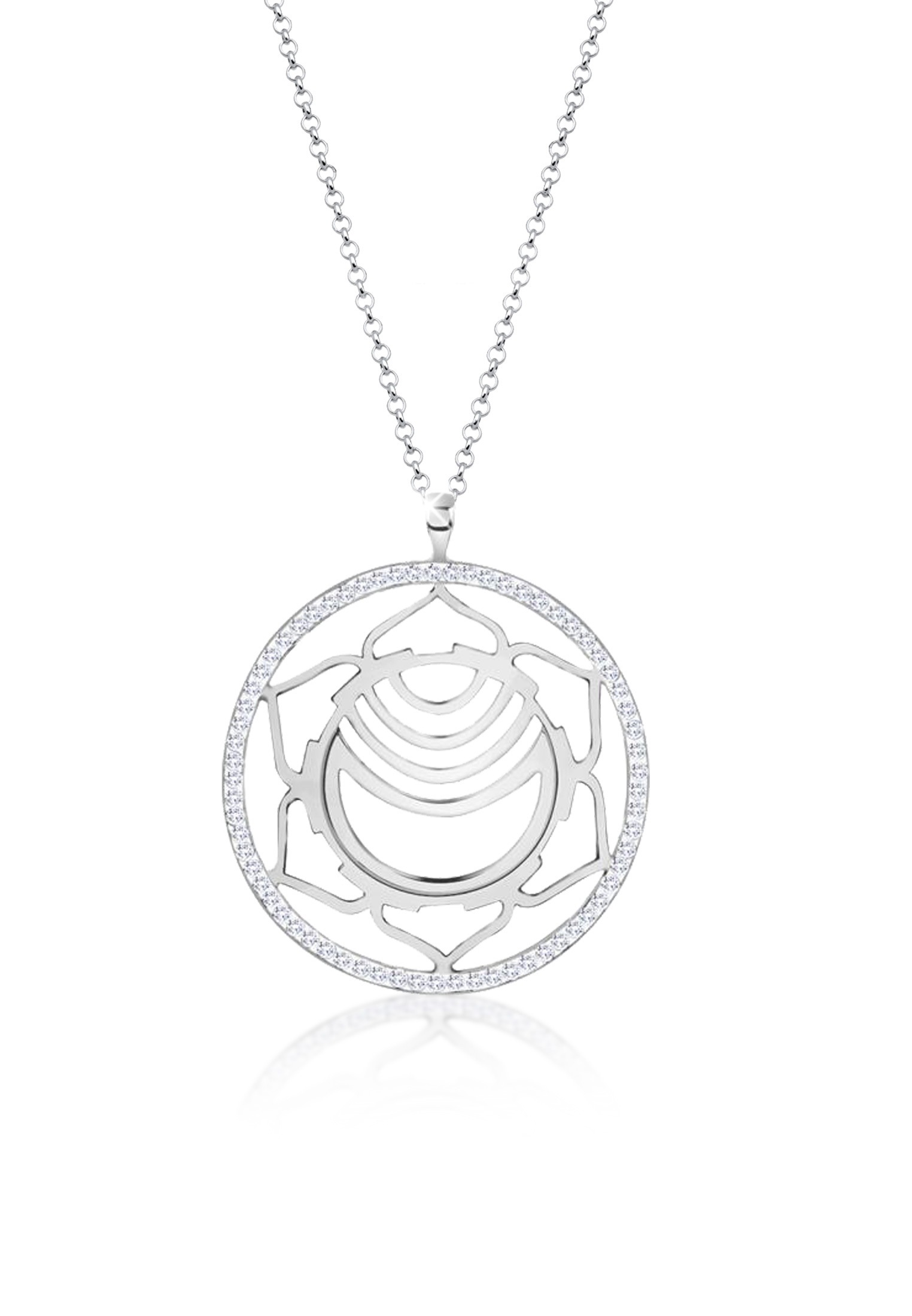 Nenalina Kette mit Anhänger »Sakral Chakra Kristalle 925 Silber«