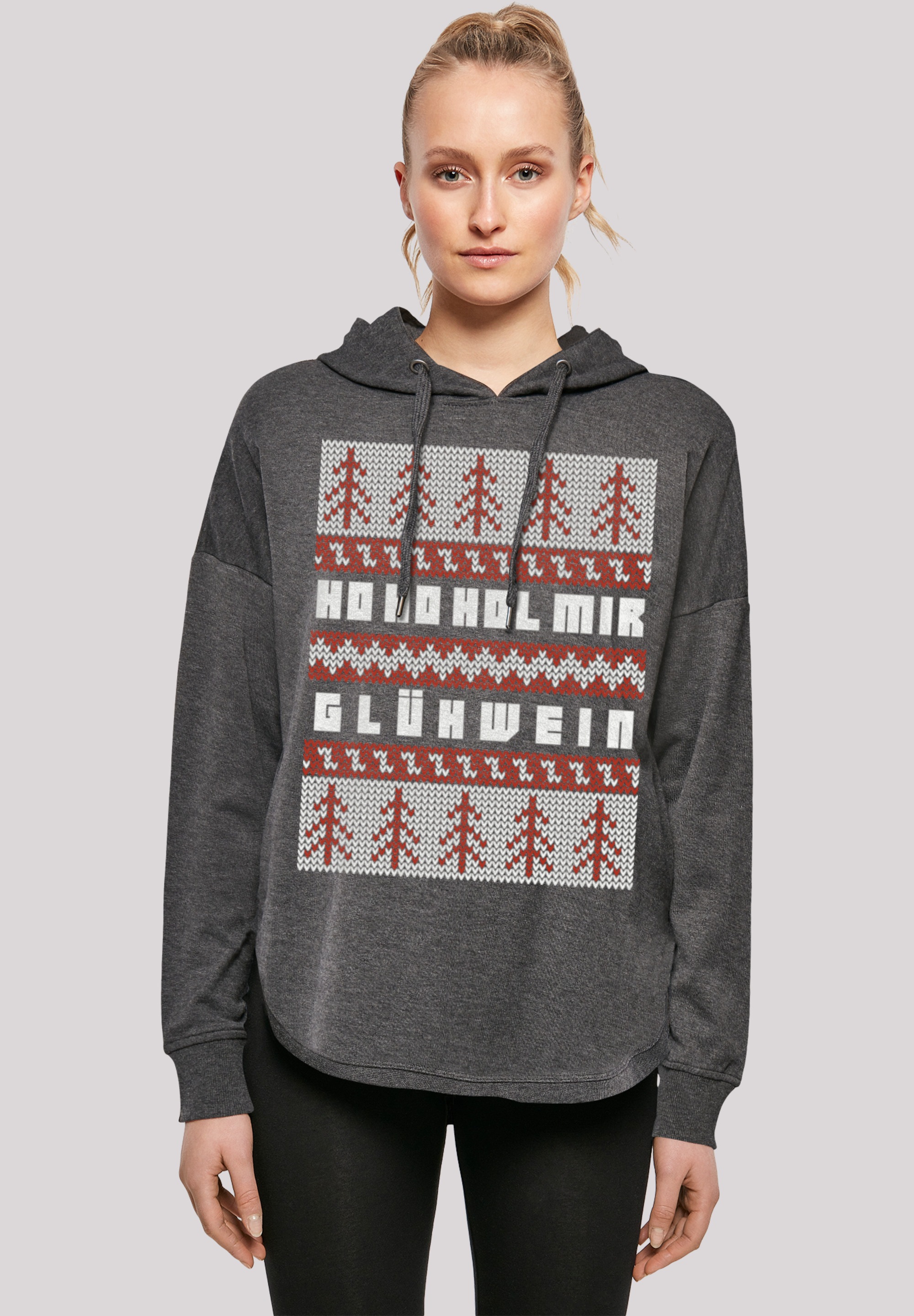 Kapuzenpullover »Ho Ho Hol mir Glühwein Weihnachten«, Print