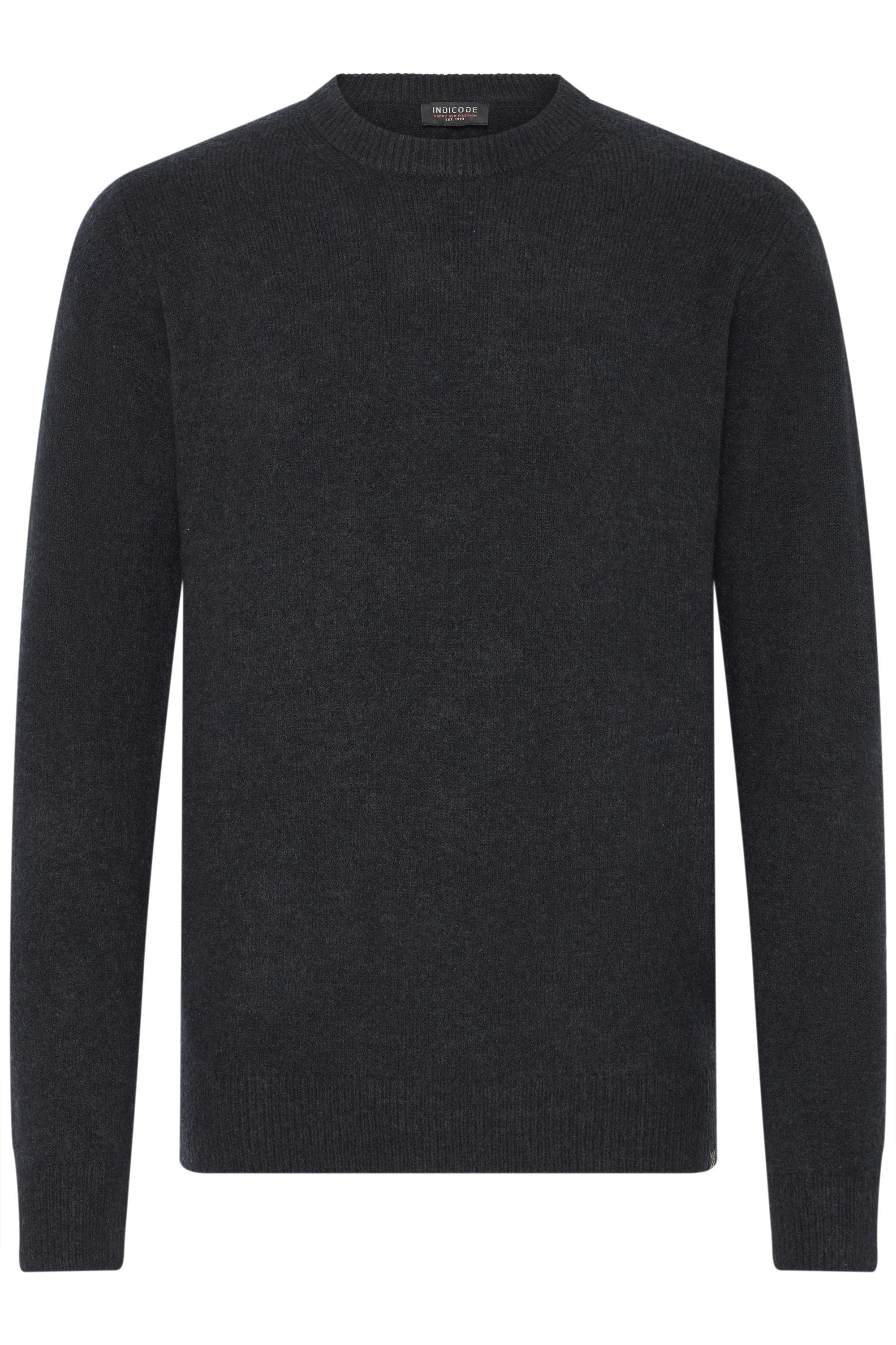 Strickfleece-Pullover INDICODE "Strickpullover IDBercell", Herren, Gr. S, schwarz, Obermaterial: 58% Polyacryl PAN. 32% Polyester PES. 7% Wolle mw. 3% Elasthan EL., Pullover