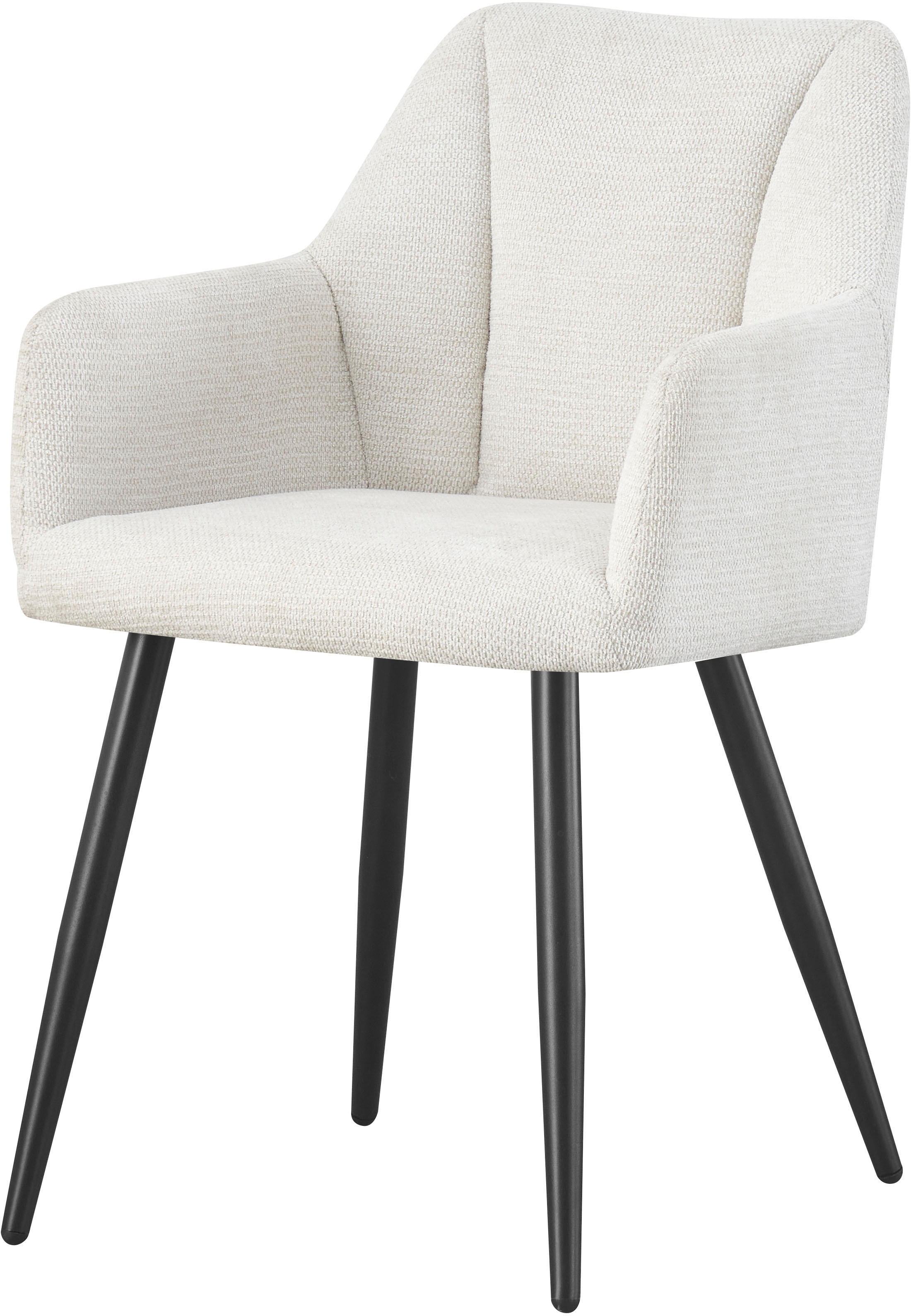 Home affaire Esszimmerstuhl »MILTON, 2er Set, mit Metallgestell in matt schwarz« (Set) 2 Stk.in verschiedenen Farben, Belsatbarkeit pro Stuhl 120 kg, mit Armlehne