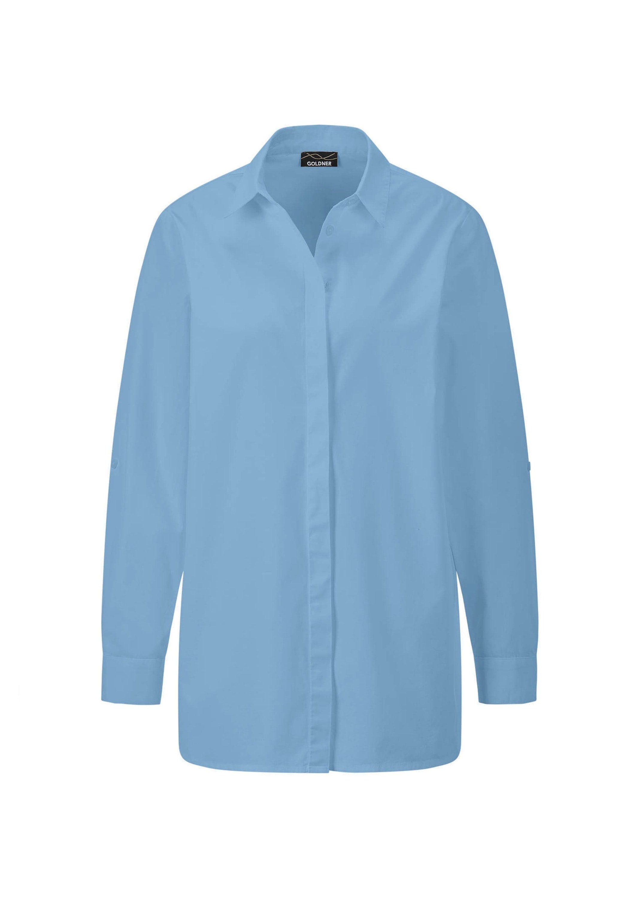 GOLDNER Hemdbluse "Kurzgröße Baumwollbluse mit Hemdkragen" Mit Seitenschlit günstig online kaufen