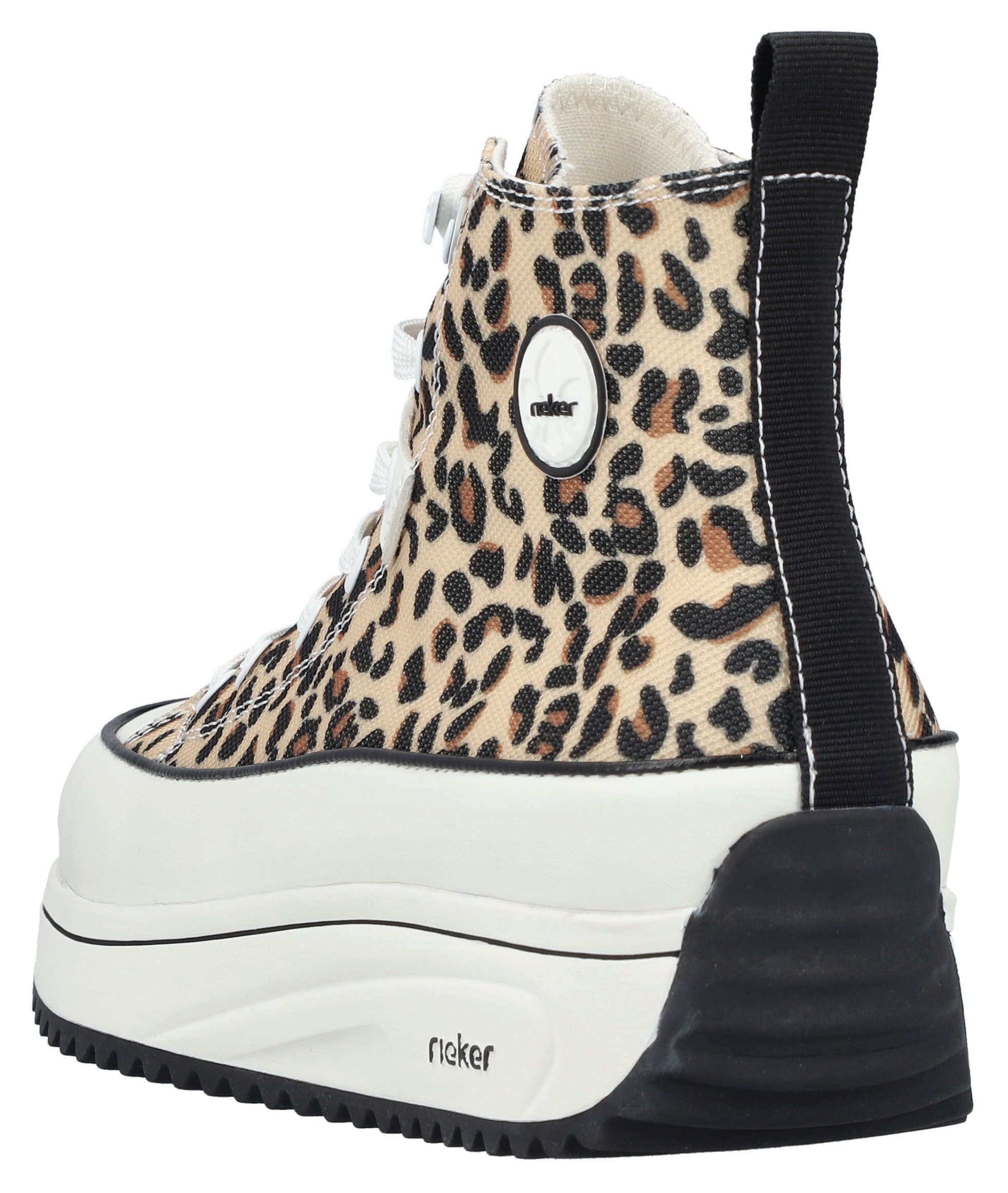 Rieker Sneaker, Plateau, High Top-Sneaker, Schnürschuh in veganer Verarbeitung