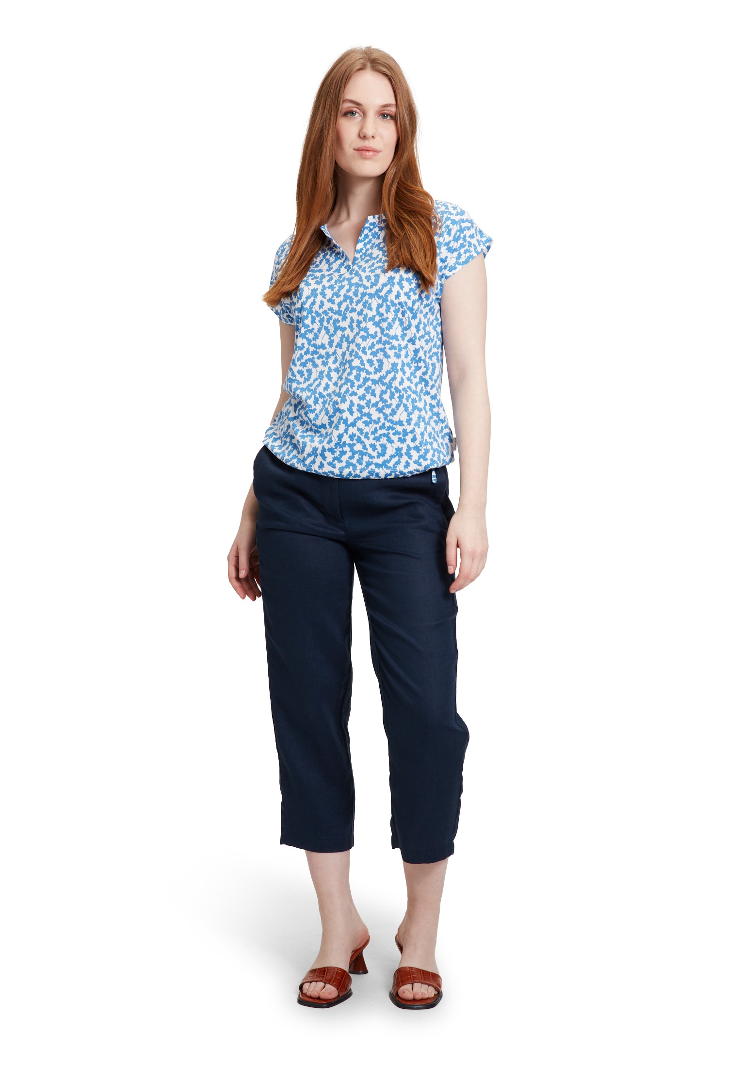 Betty&Co Kurzarmshirt »Betty & Co Damen Casual-Shirt mit Tunnelzug«, (1 tlg.), Druck