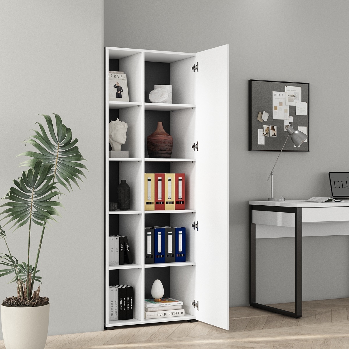 OTTO home Aktenschrank »Moid, moderner Mehrzweckschrank,« Maße: 64,5x41,5x175 cm, 5 Fächer mit viel Stauraum