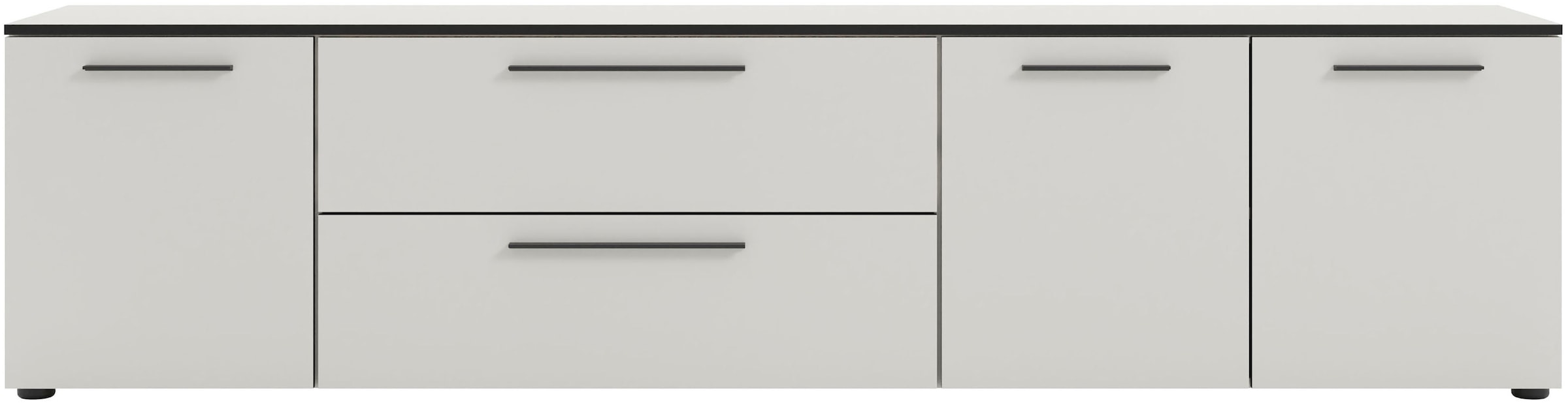 Manjana Möbel Lowboard "Lowboard mit Schwarz matten Metallgriffen" günstig online kaufen