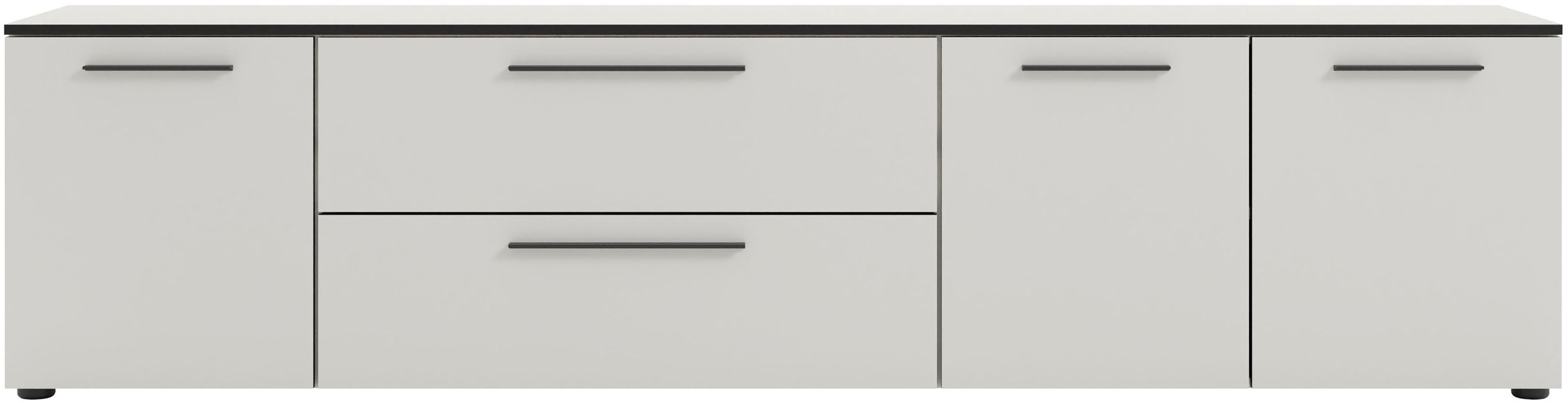 Manjana Möbel Lowboard "mit Schwarz matten Metallgriffen" günstig online kaufen