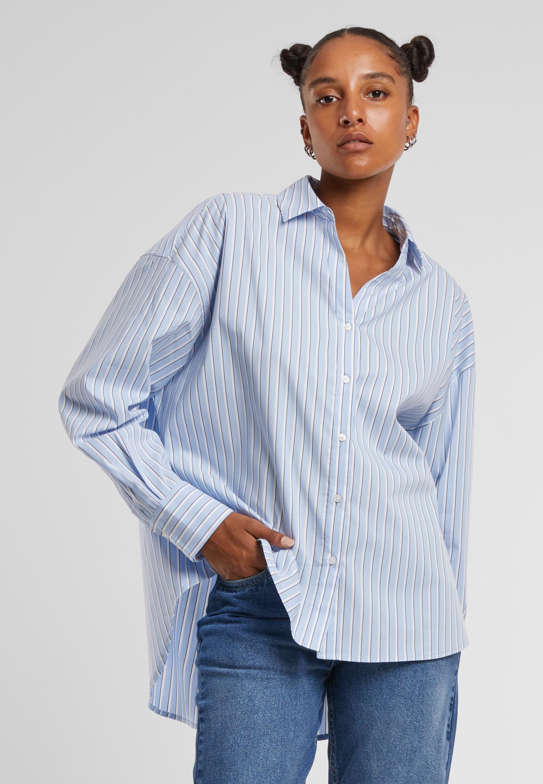 Thumbnail - URBAN CLASSICS Klassische Bluse "Urban Classics Ladies Oversized Striped Blouse"