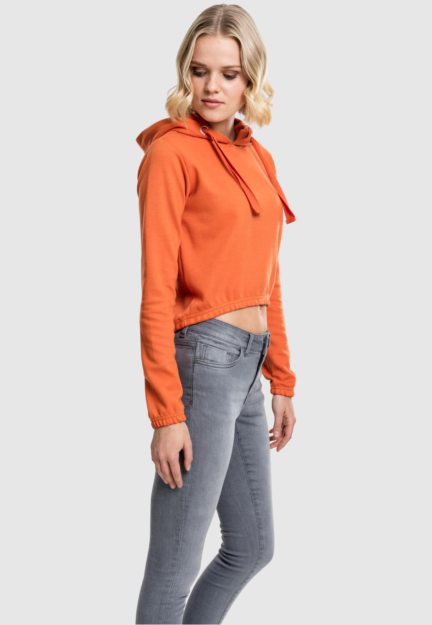 URBAN CLASSICS Rundhalspullover »Urban Classics Damen Ladies Interlock Short Hoody«, (1 tlg.)