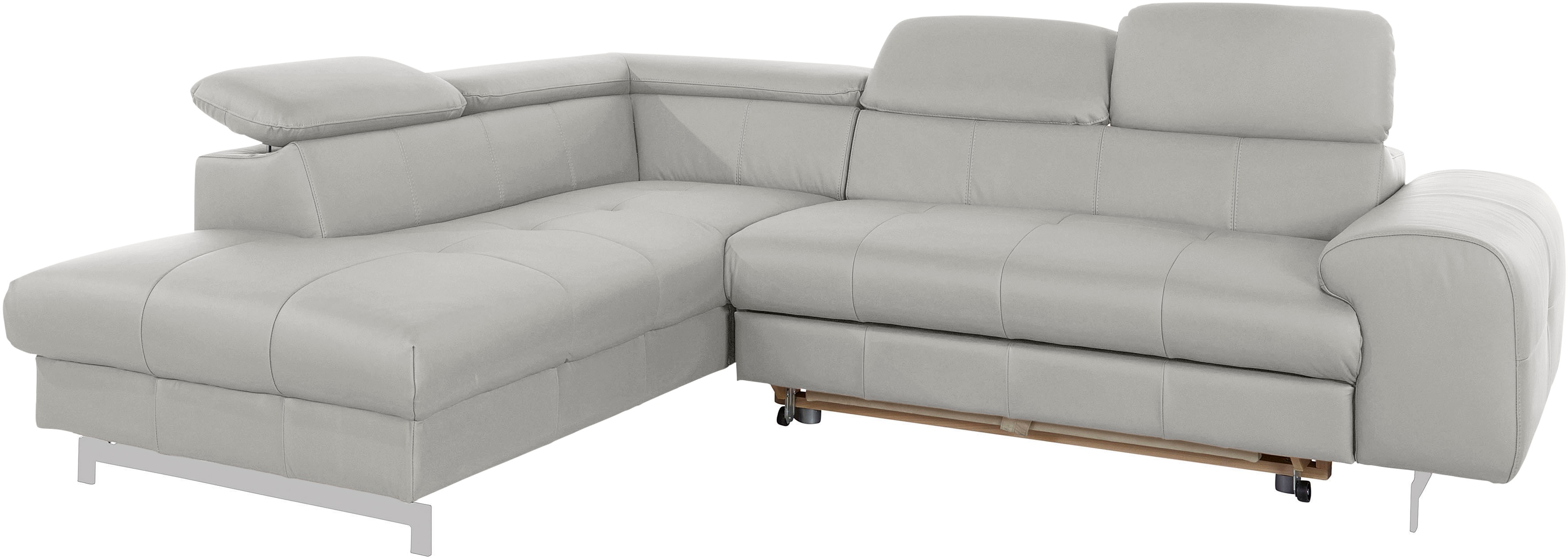 Thumbnail - COTTA Ecksofa "Chef L-Form", mit Kopfteilverstellung, edle Metallkufen, wahlweise mit Bettfunktion