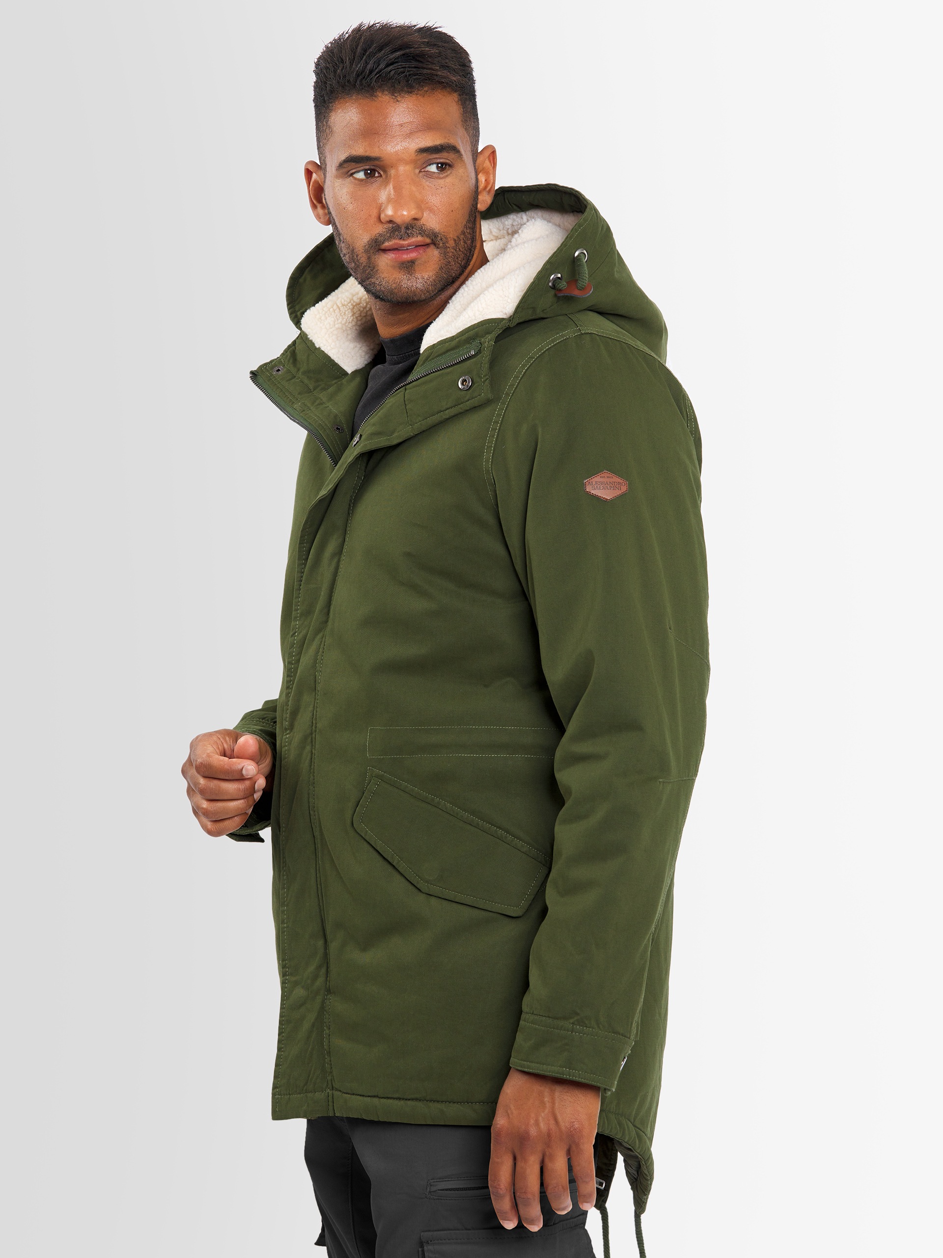 Alessandro Salvarini Winterjacke »ASMauro«, mit warmem Teddyfell