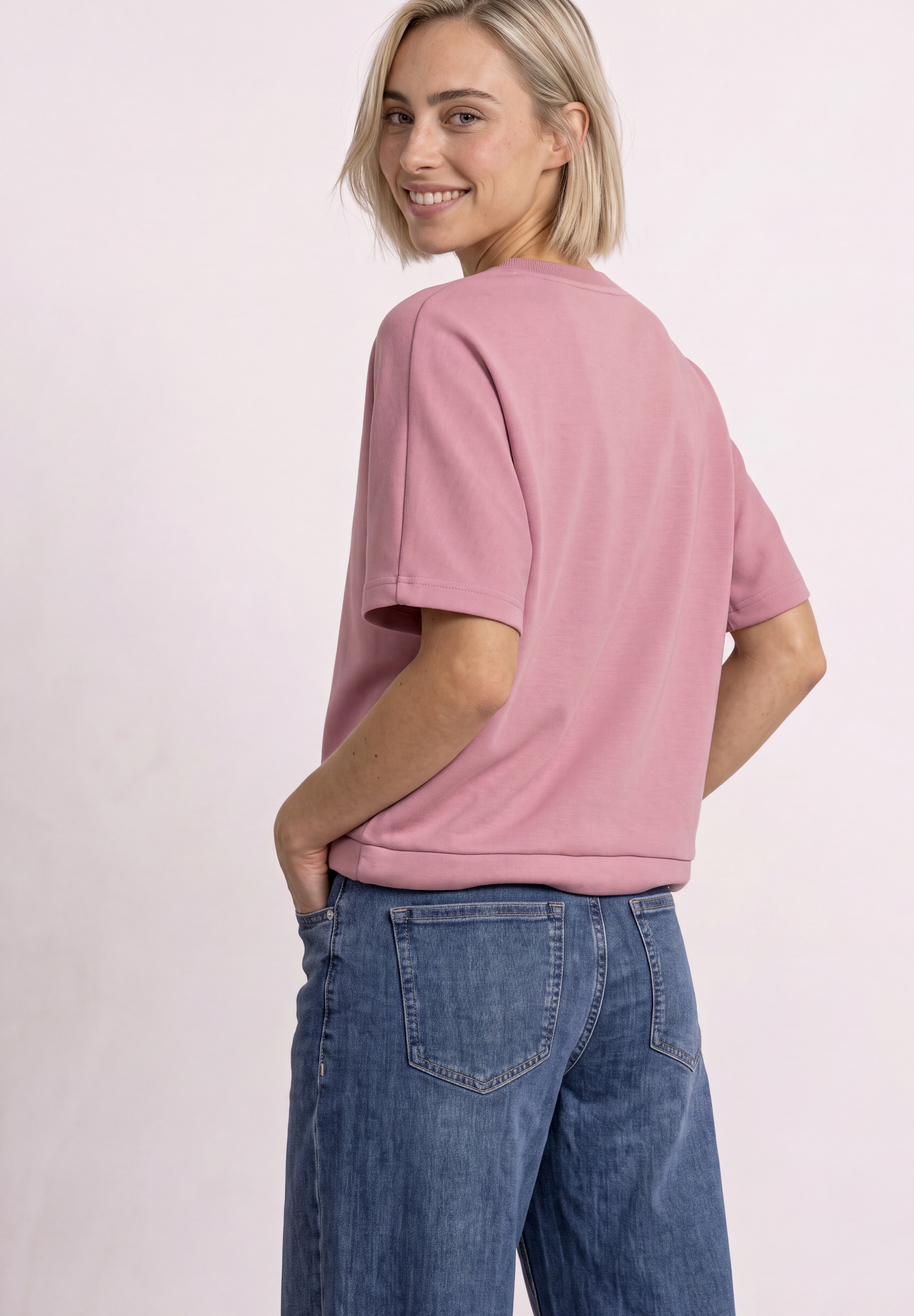 STREET ONE T-Shirt mit Elastiksaum und Tunnelzug