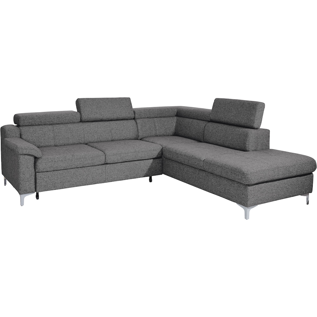 exxpo - sofa fashion Ecksofa, mit Kopf- bzw. Rückenverstellung, wahlweise mit Bettfunktion und Bettkasten