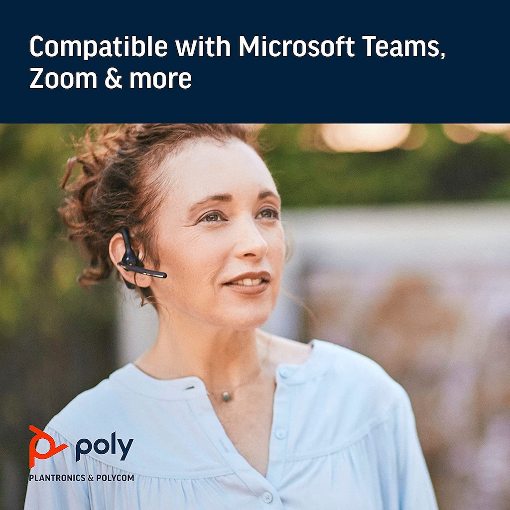 Poly Wireless-Headset »Voyager 5200 Office«, A2DP Bluetooth (Advanced Audio Distribution Profile)-HFP-HSP-PBAP, Noise-Cancelling