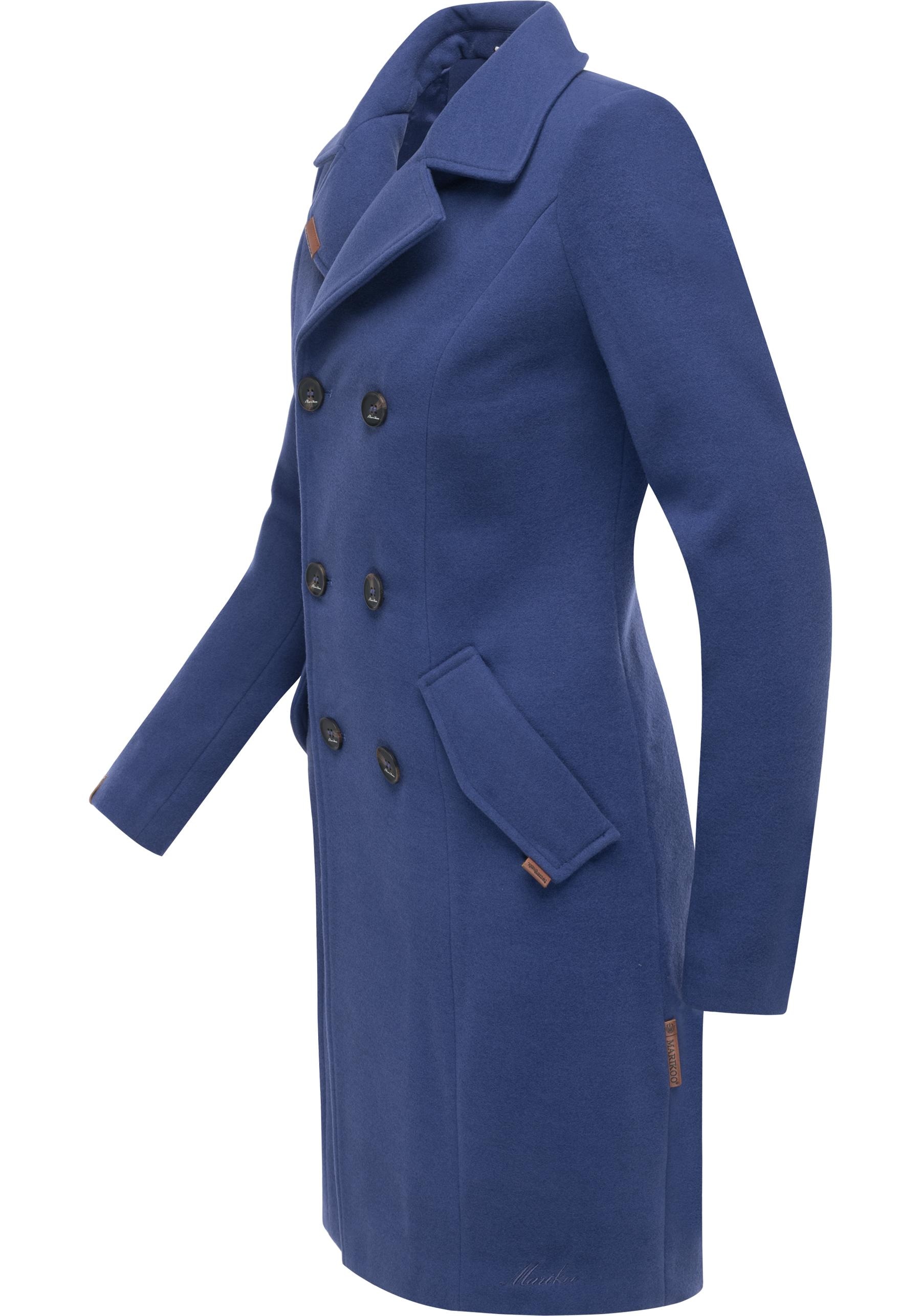 Marikoo Wollmantel »Nanakoo«, edler Damen Trenchcoat in Woll-Optik