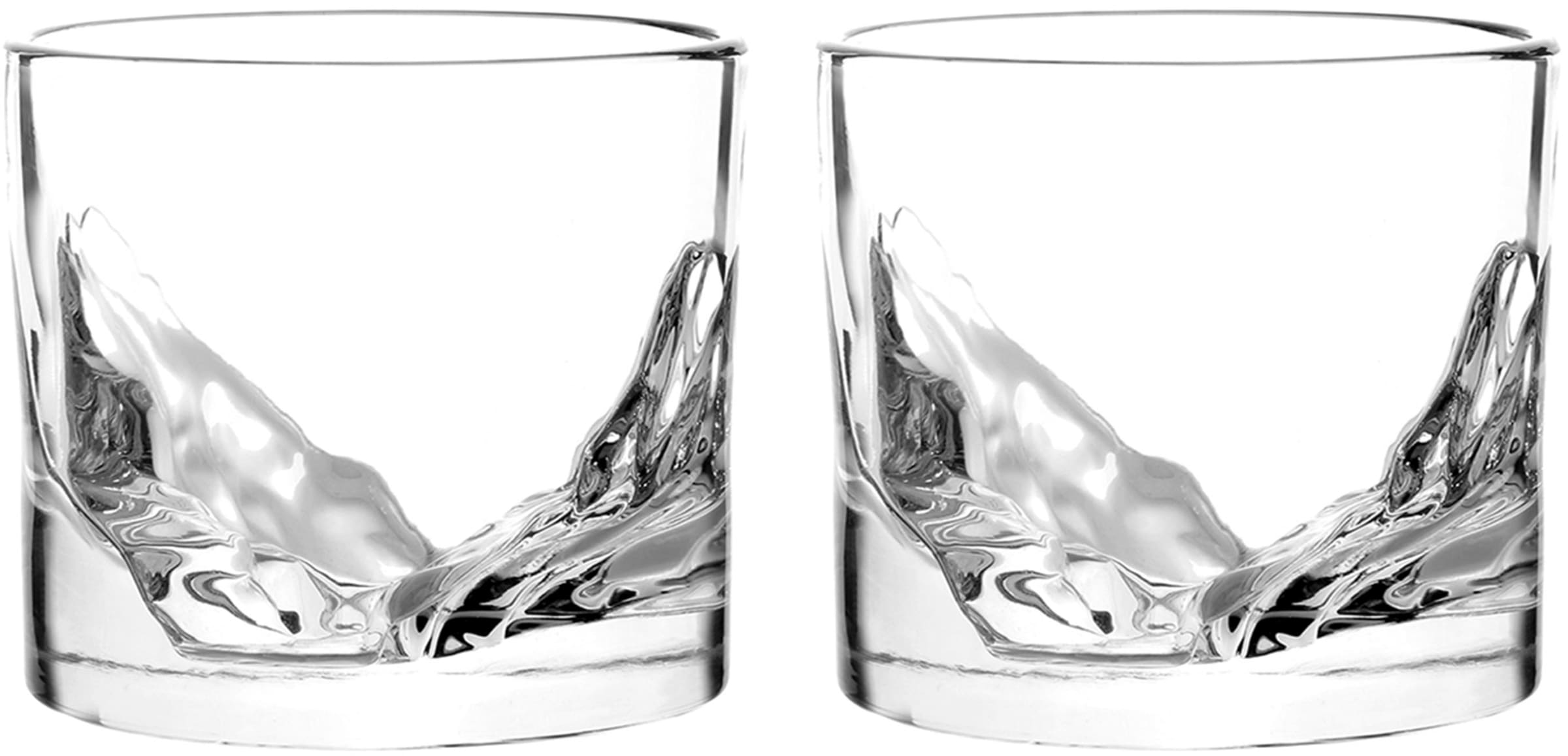 LIITON Whiskyglas "Grand Canyon", (Set, 2 tlg.), dicker Glasboden als Bergmotiv, 300 ml