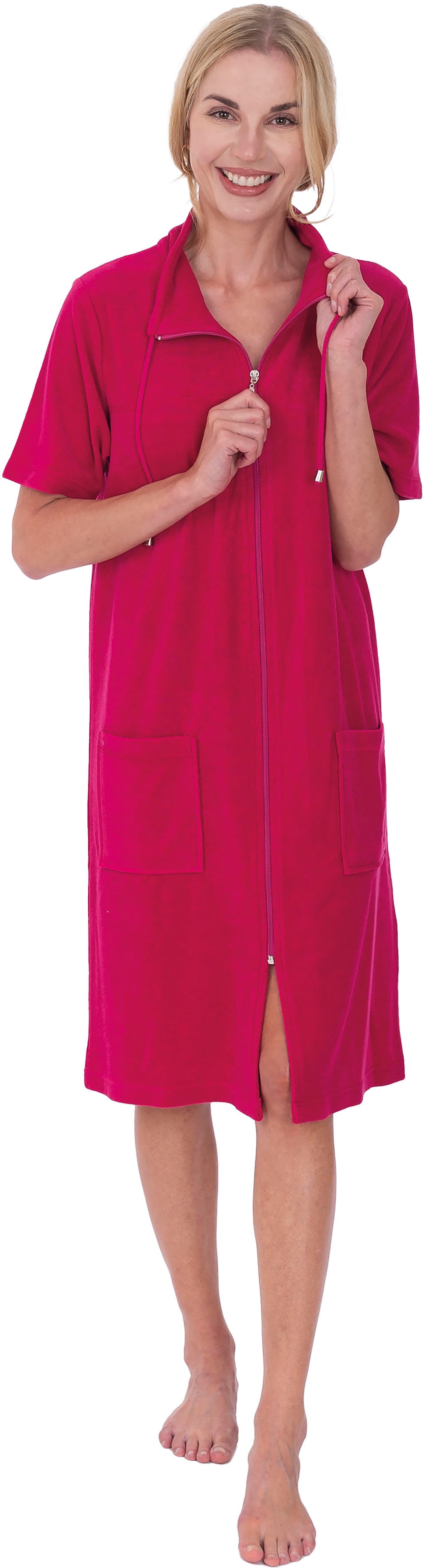 Wewo fashion Damenbademantel "033" 1 Stk. tlg., Kragen mit Kordel günstig online kaufen