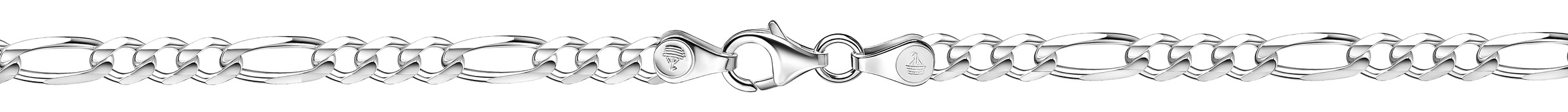 Collierkettchen FIRETTI "Schmuck Geschenk Silber 925 Armband Kette Figarokette diamantiert" Gr. 55, silber (silberfarben), Halsketten, Damen, 55, Silber 925 (Sterlingsilber), B: 3,9mm, Made in Germany, B:3,9mm 2