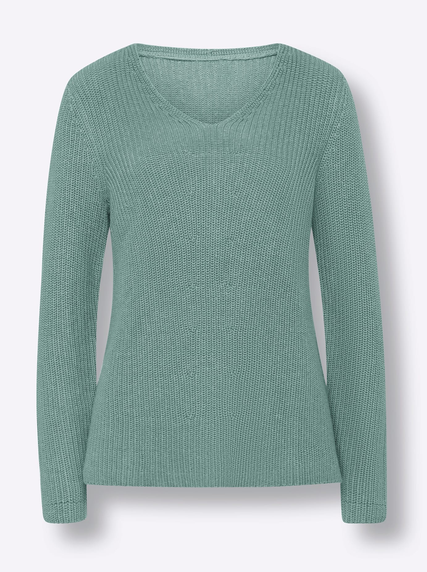 Strickpullover HEINE "Pullover", Damen, Gr. 46, grün (salbei), 50% Baumwolle, 50% Polyacryl, unifarben, Pullover Strickpullover 2