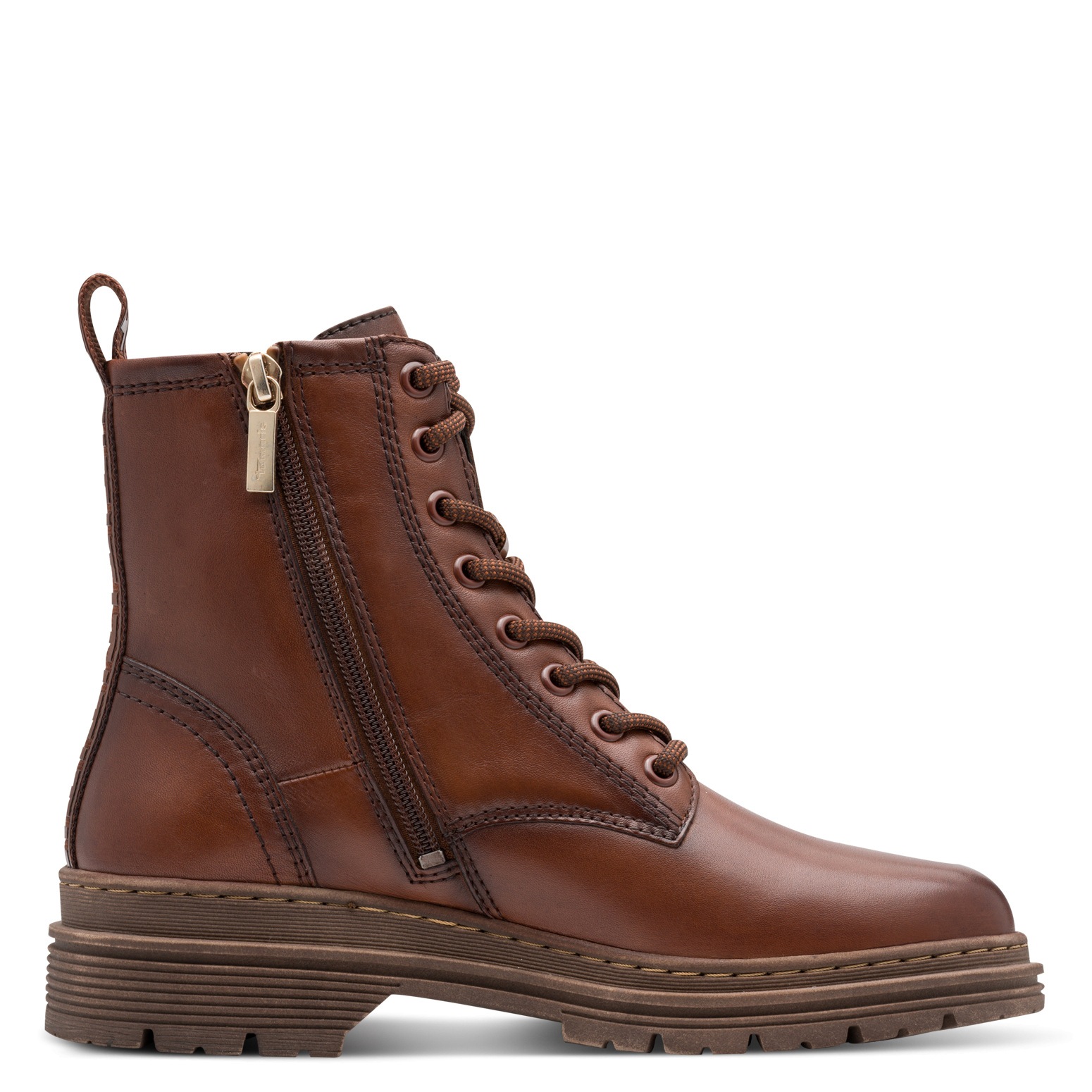 Tamaris Schnürboots, Blockabsatz, Schnürstiefelette in angesagter Used Optik