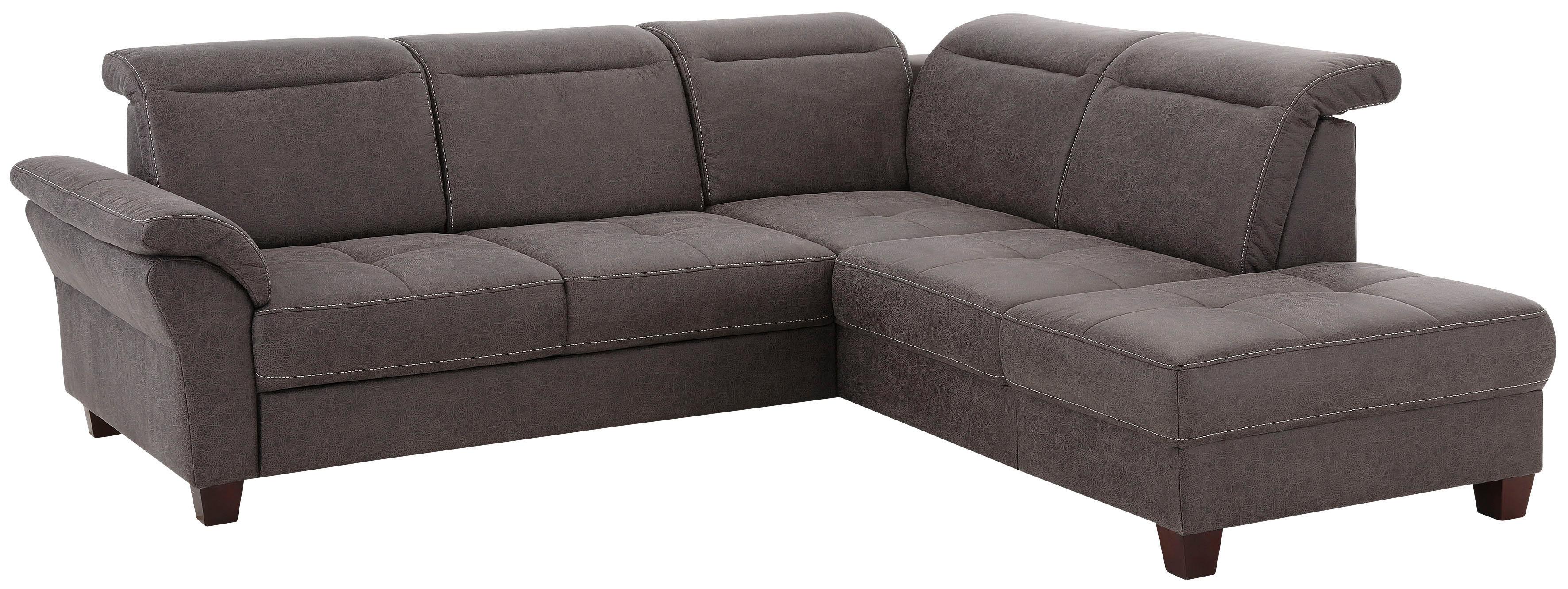 OTTO home Ecksofa "Solvei L-Form" wahlweise auch mit Kopfteilverstellung und Schlaffunktion, Federkern