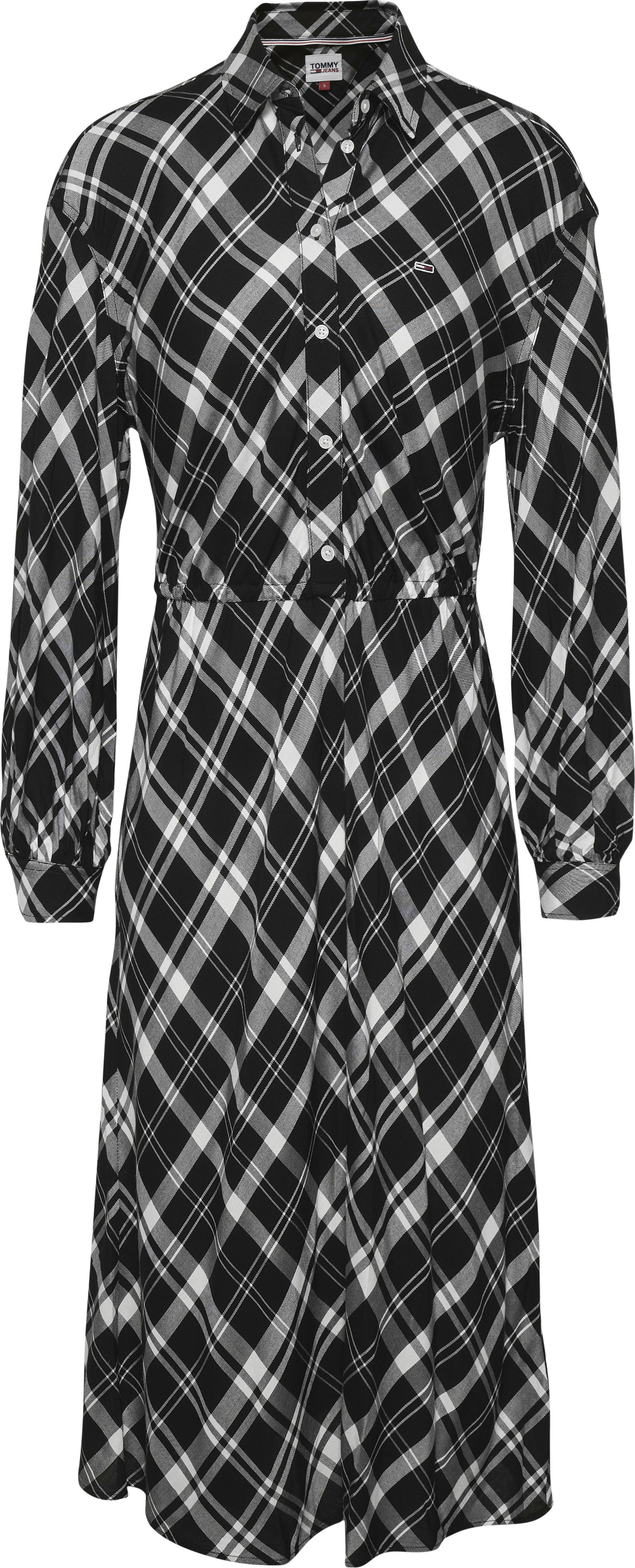 tommy jeans -  Hemdblusenkleid "TJW CHECK MIDI SHIRT DRESS", im modischem Karodesign &  Label-Flag