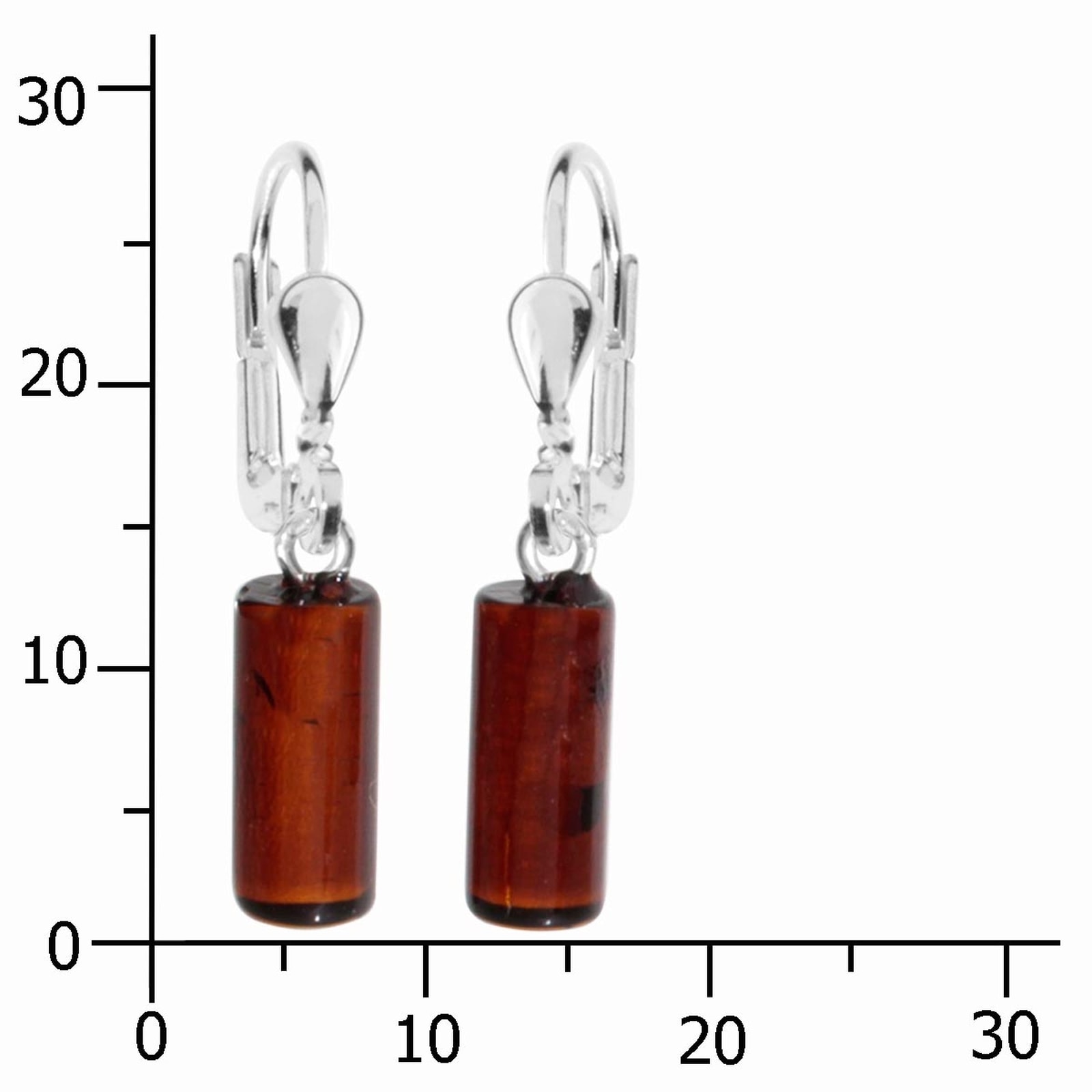 OSTSEE-SCHMUCK Paar Ohrhänger »- Walze 5 x 12 mm - Silber 925/000 - Bernstein«