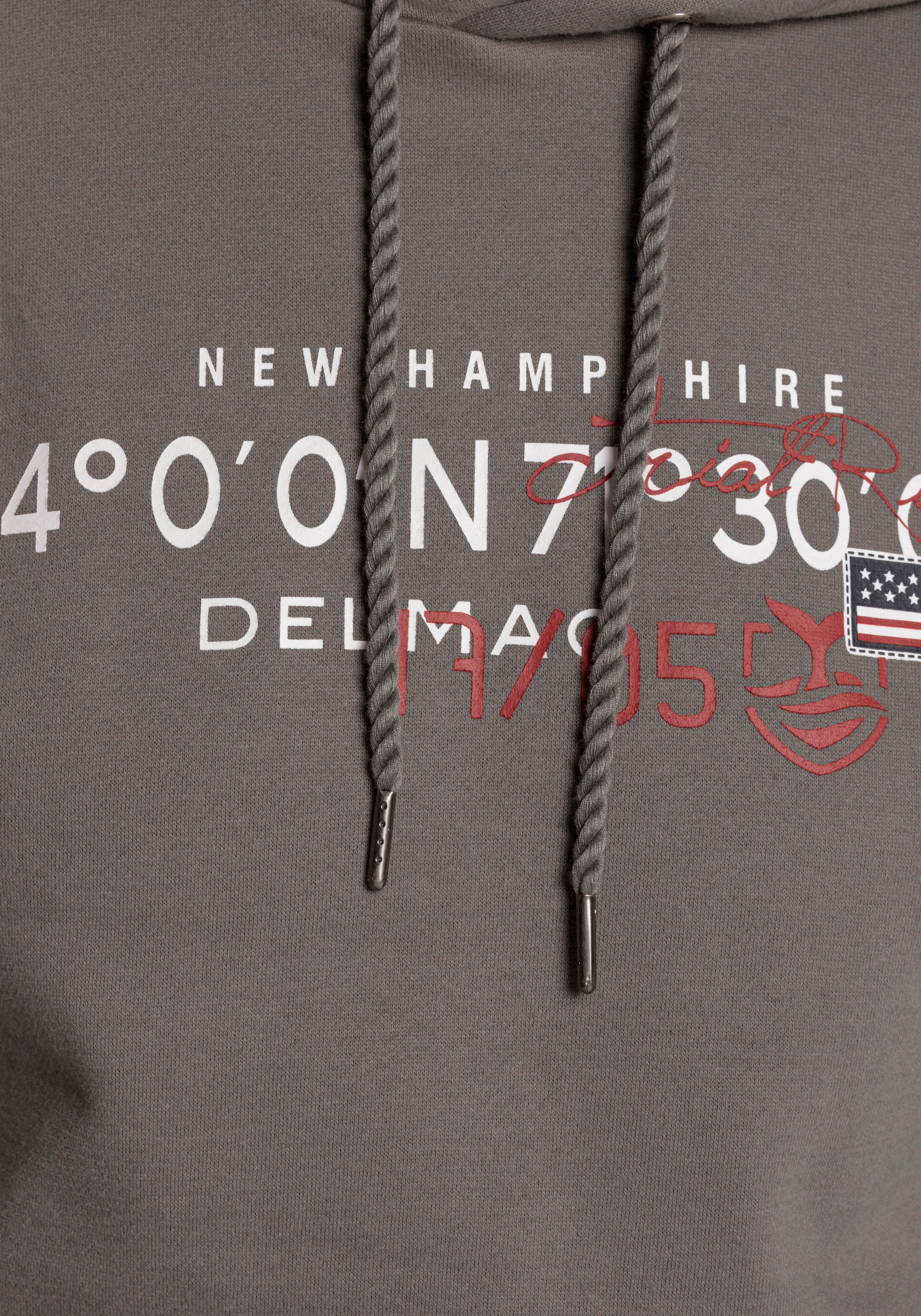 DELMAO Kapuzensweatshirt, Langarm, lockere Passform, mit Print, mit Kapuze