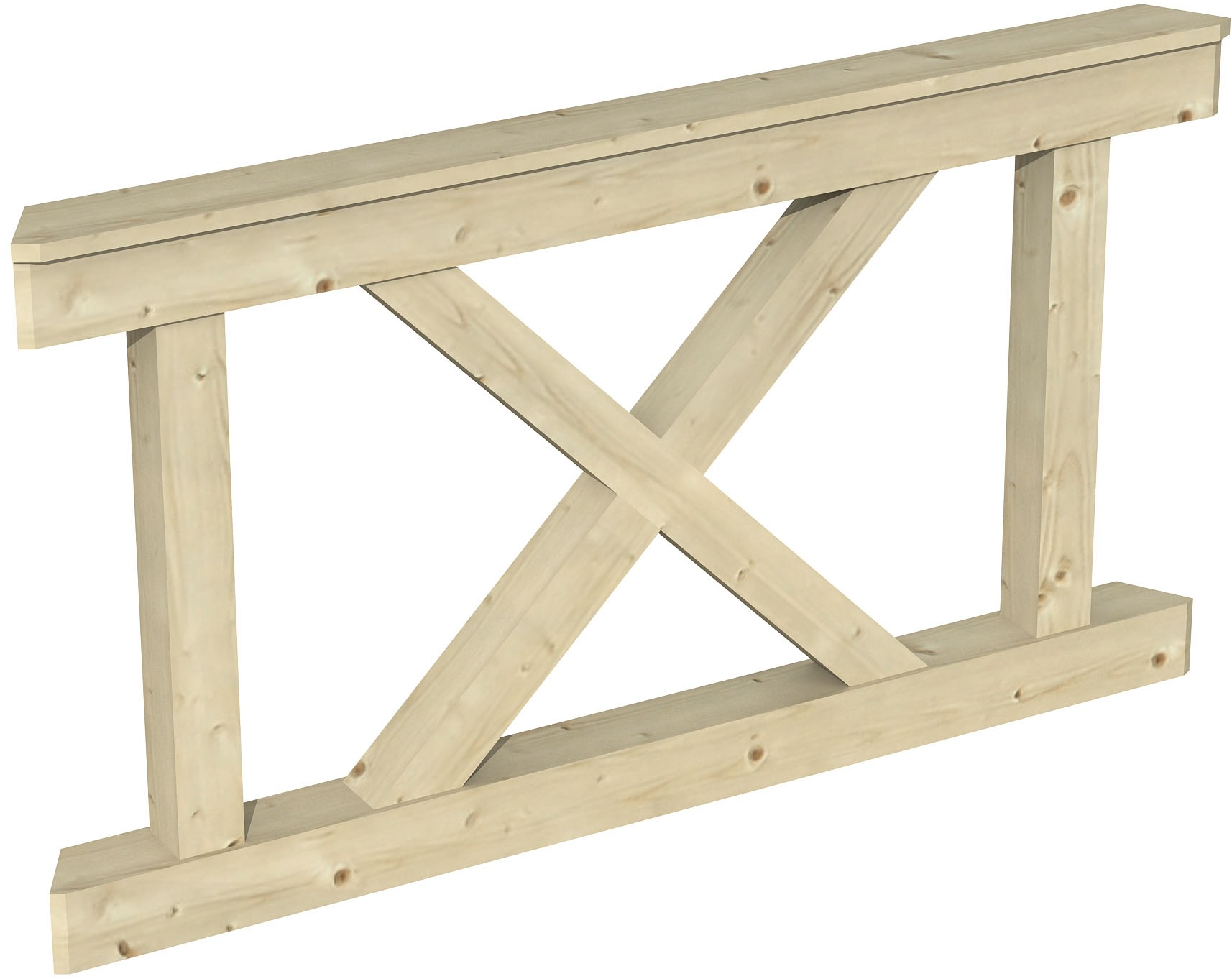 Brüstungsgeländer SKANHOLZ, H:84cm L:150cm, beige, Geländer, "Andreaskreuz"