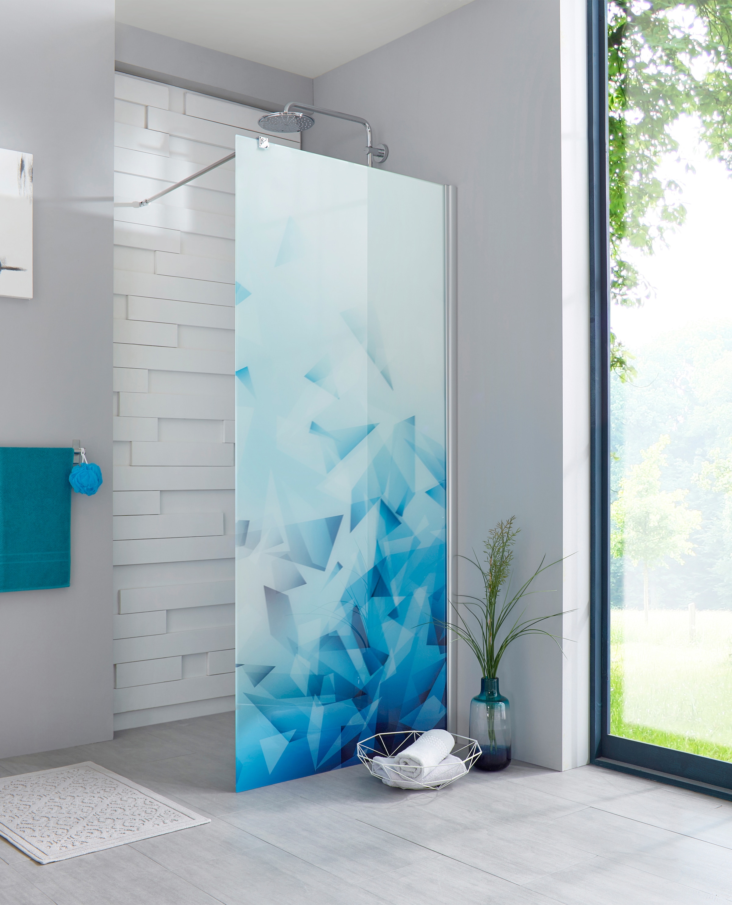 maw by GEO Walk-in-Dusche "Relax", Breite 80 cm, Bildmotiv, Duschabtrennung