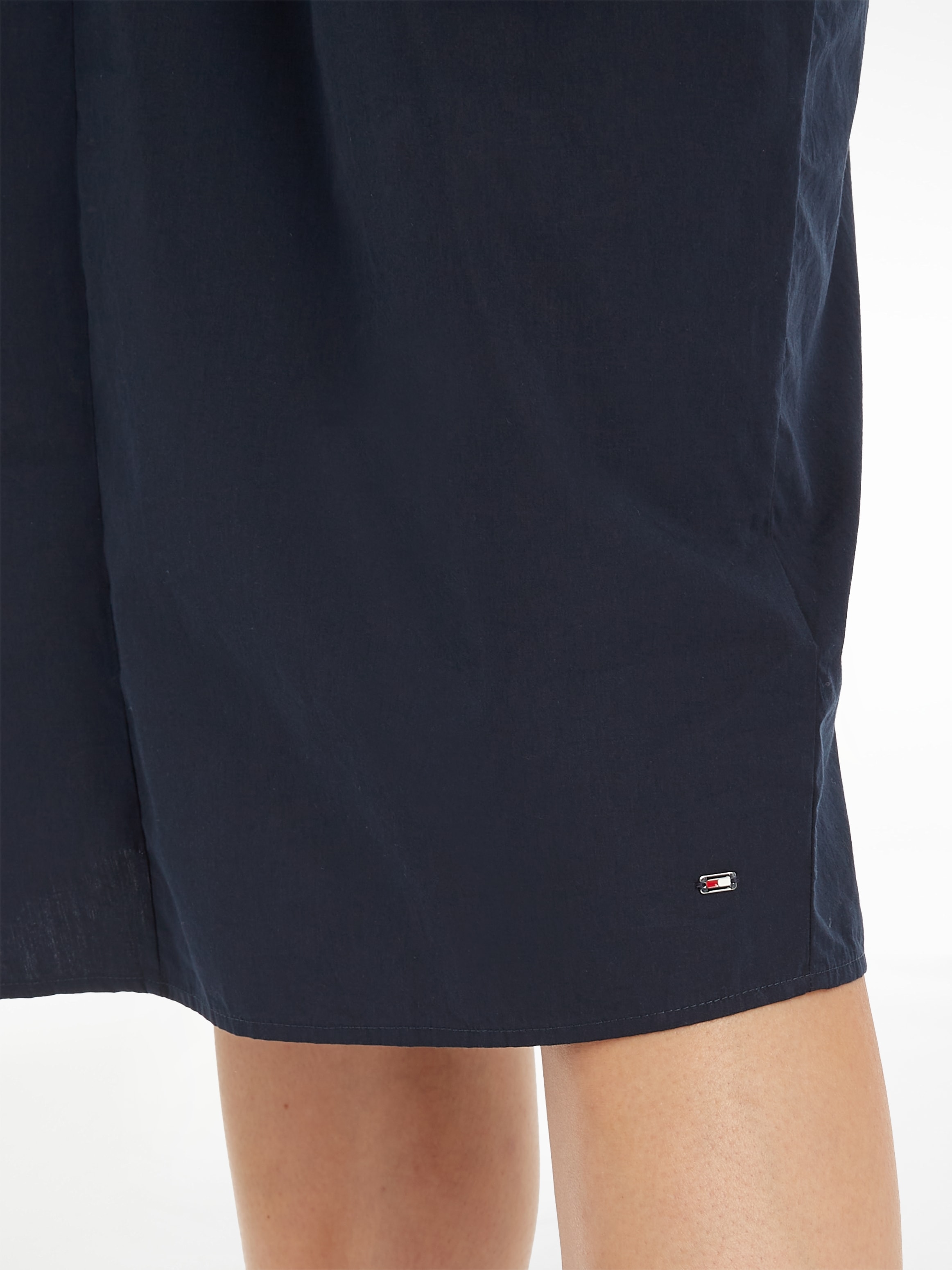 Tommy Hilfiger Blusenkleid »SOLID POPLIN MIDI DRESS SS«, mit modischem  Knotendetail in der Taille für kaufen | BAUR | Blusenkleider