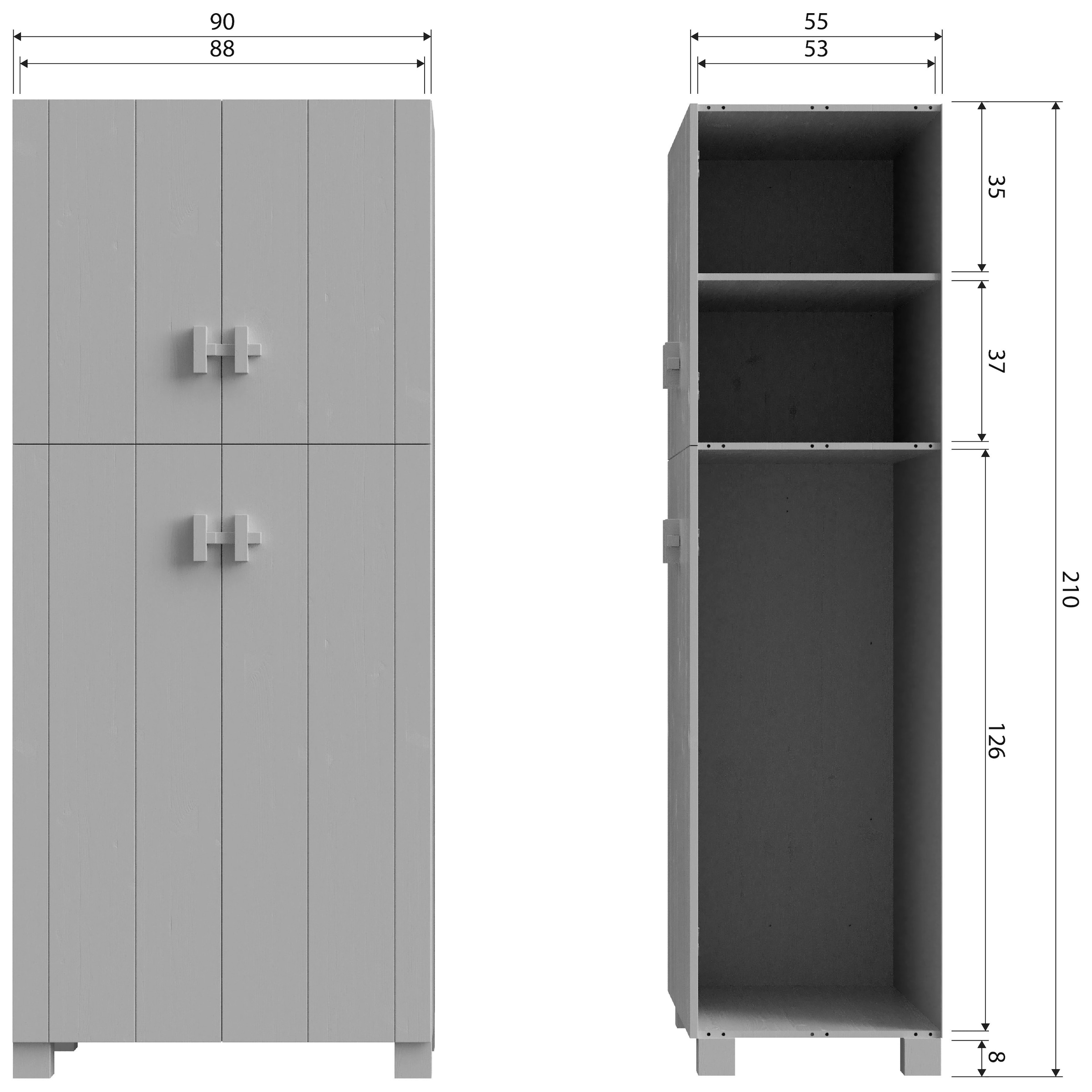 WOOOD Kleiderschrank »Mees«, mit großzügigem Stauraum, Breite 90 cm