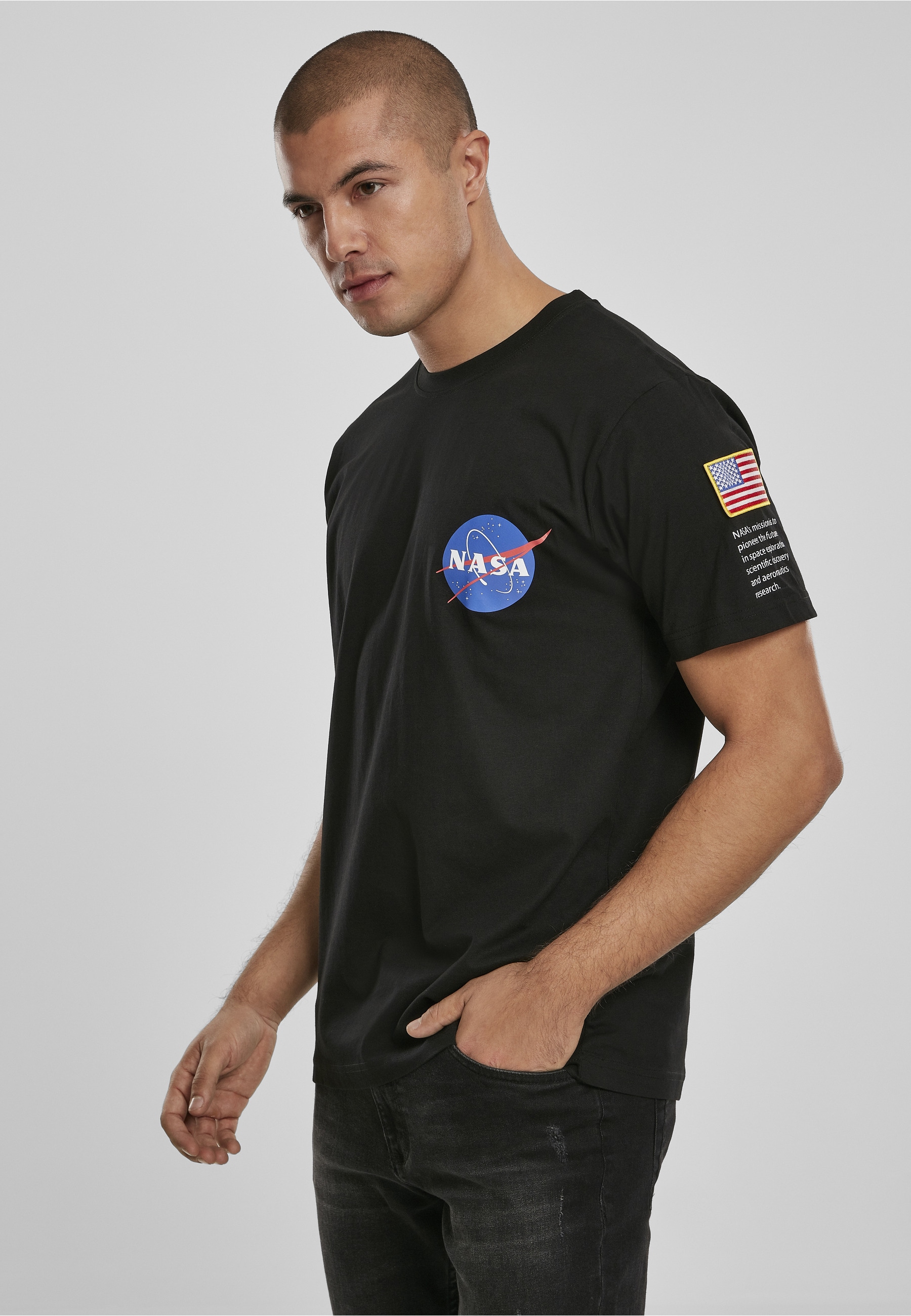 MisterTee T-Shirt »MisterTee Herren NASA Insignia Logo Flag Tee« 1 Stk.