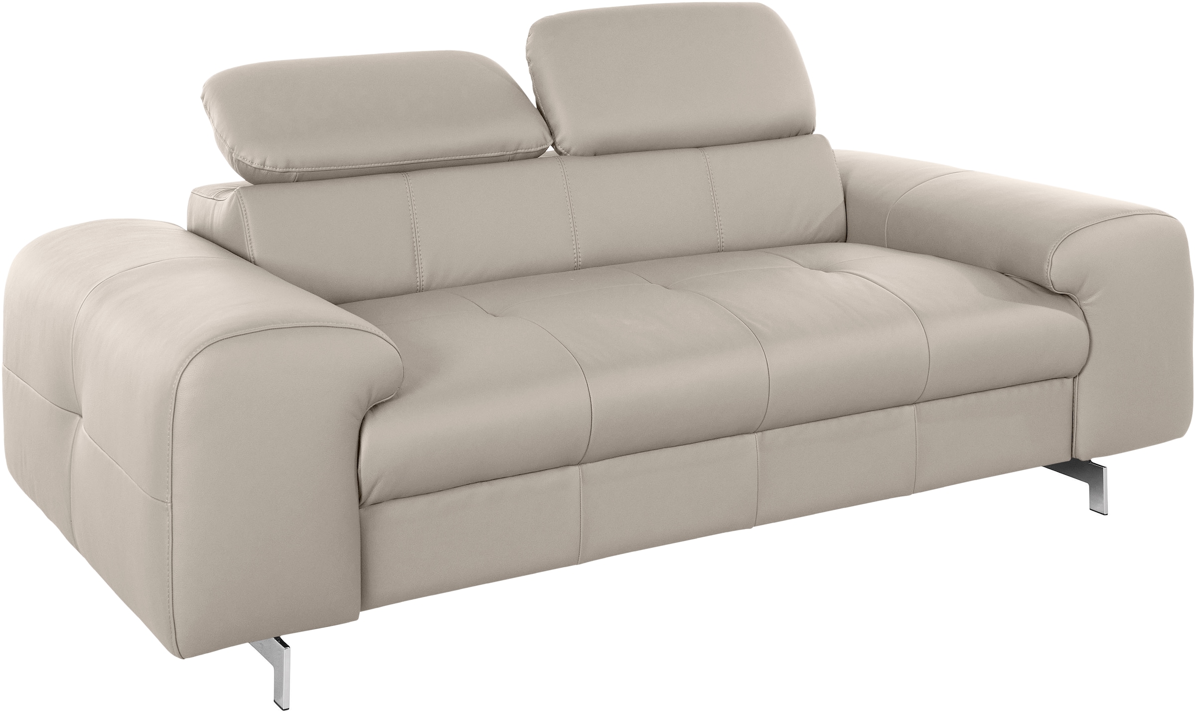COTTA 2-Sitzer »Chef«, Big-Sofa mit Kopfteilverstellung, edle Metallkufen