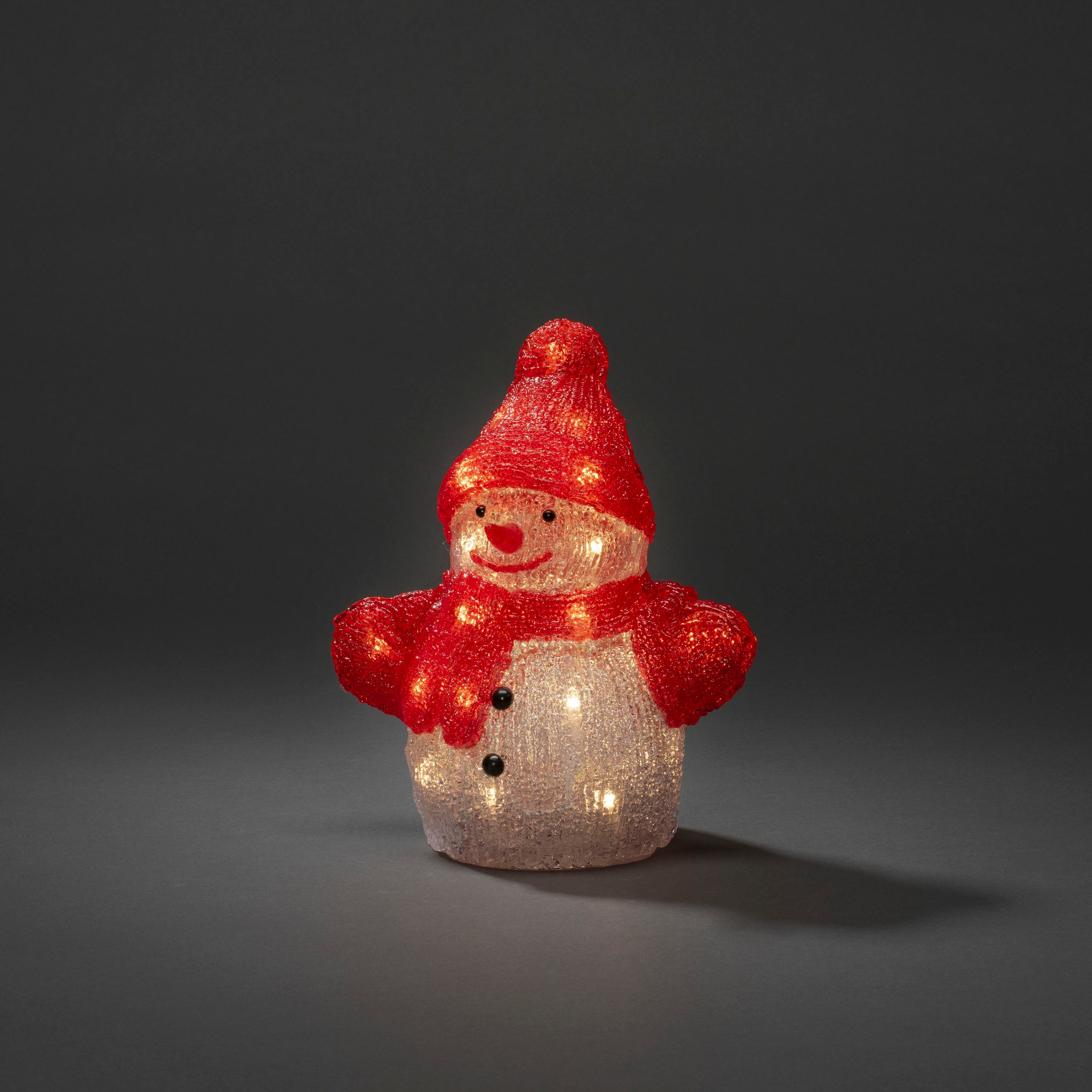 KONSTSMIDE LED Dekofigur »LED Acryl Schneemann, 24 warm weiße Dioden, batteriebetrieben«, 24 flammig