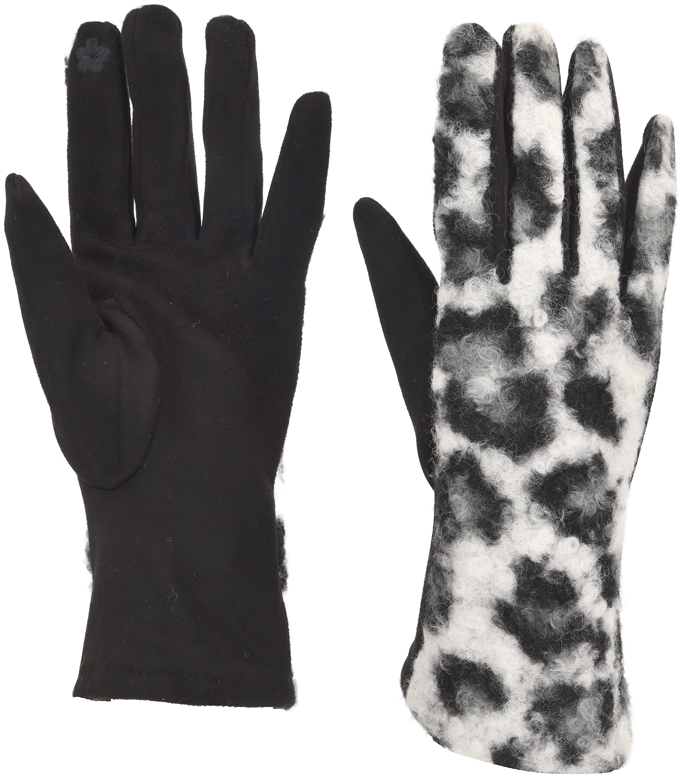 styleBREAKER Baumwollhandschuhe "Touchscreen Handschuhe mit Leoparden Muster" 1 Stk.