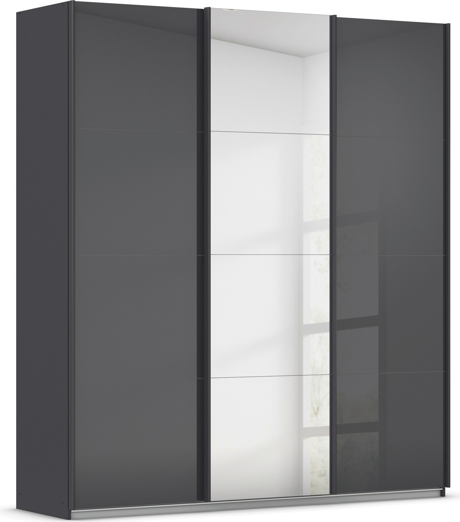 OTTO home Schwebetürenschrank "Kleiderschrank Kleiderschränke Schrank Garderobe AGORDO mit Glasfront" Breiten 203/271/315/360 cm, Höhen 210/229 cm, durchdachte Innenausstattung, in 4 Breiten und 2 Höhen MADE IN GERMANY