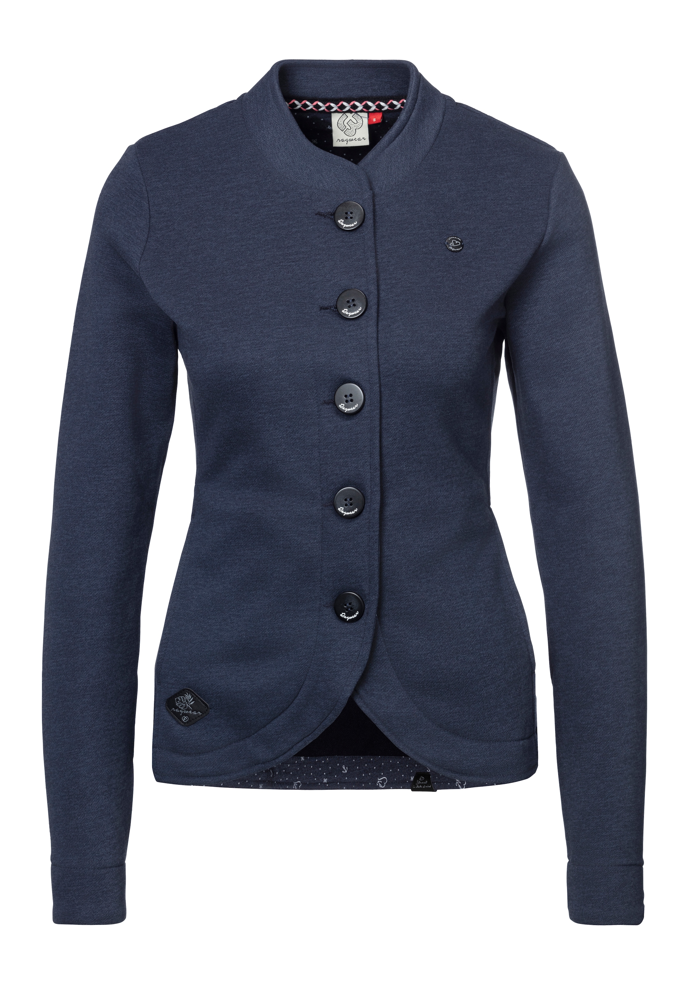 Ragwear Sweatjacke »AVALINA O«, maritimer Sweat-Blazer mit Kontrast-Details