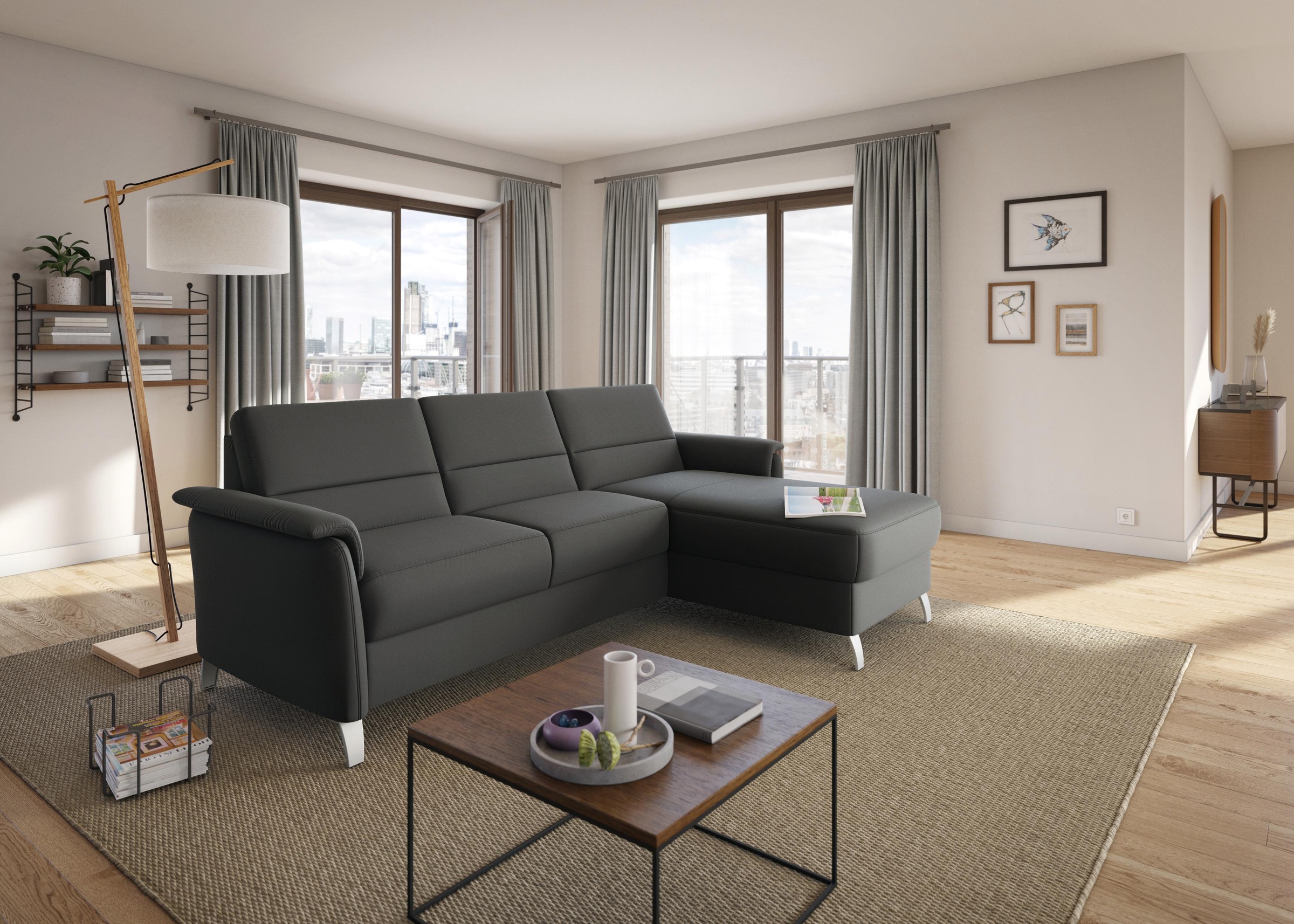 Thumbnail - sit&more Ecksofa "Palmera L-Form, B: 244 cm" optional Bettfunktion & Bettkasten, Federkern