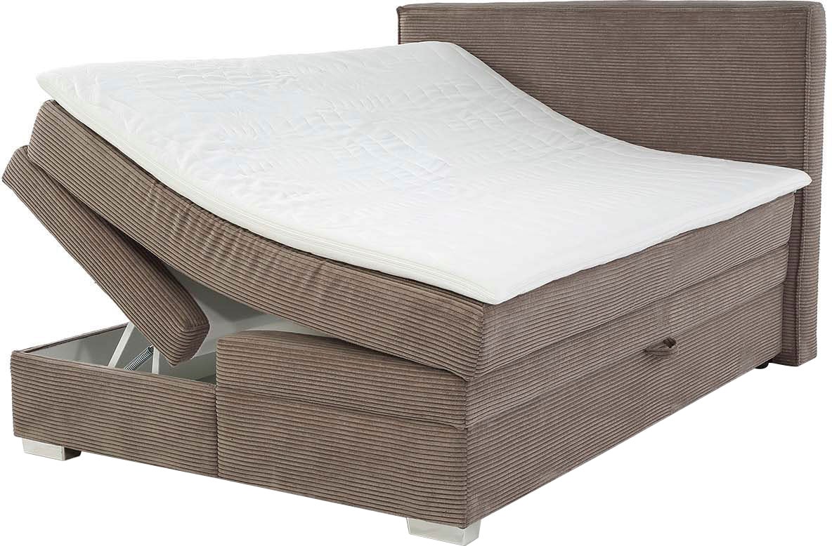 Jockenhöfer Gruppe Boxspringbett »Arabella, 2x 70er Boxen mit Stauraum«, Wende-Bonell-Federkern-Matratze (H2/H3), inkl. Topper