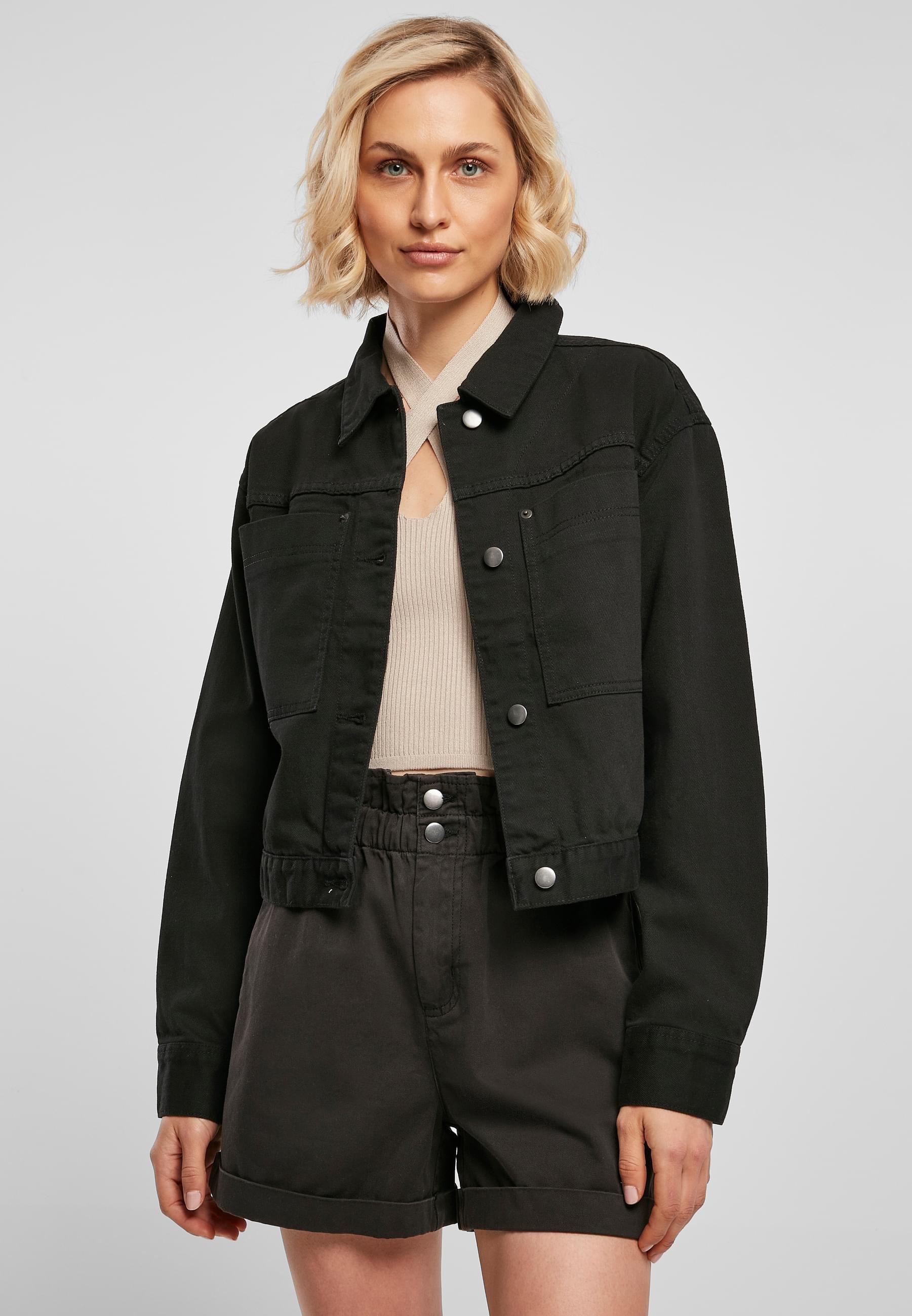 URBAN CLASSICS Allwetterjacke »Urban Classics Damen Ladies Short Boxy Worker Jacket«, (1 St.), ohne Kapuze