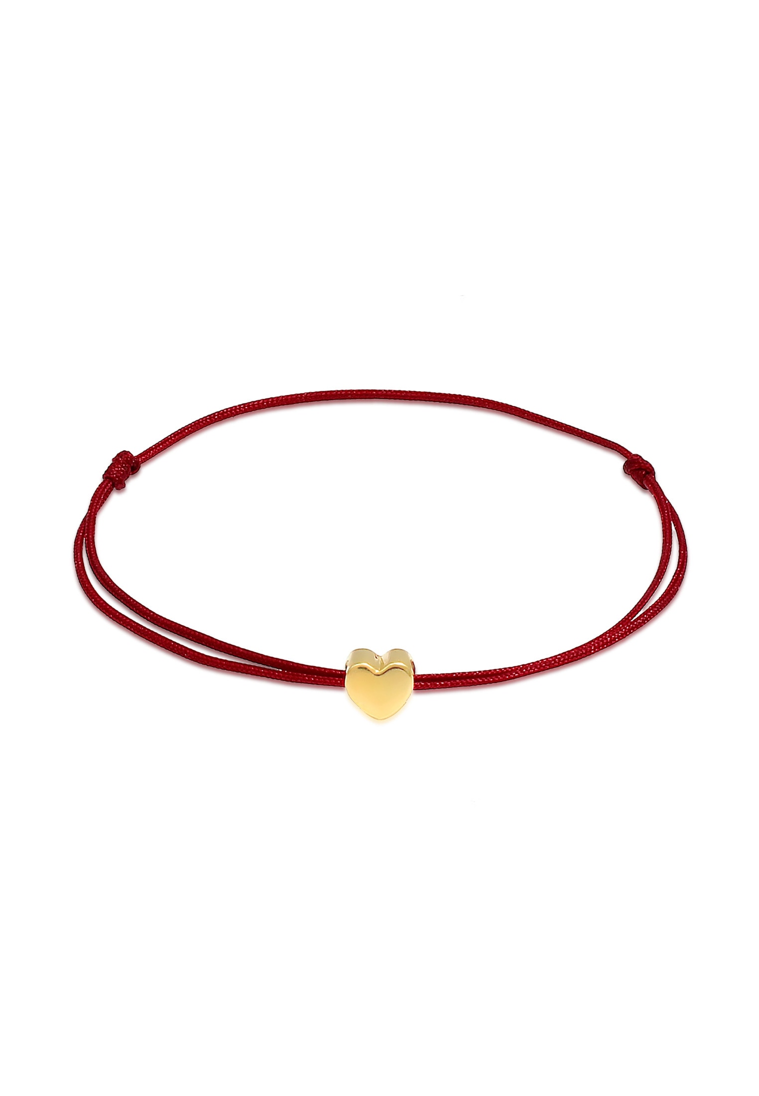 ELLI Damen Armkette "Armband Herz Liebe Textil Romantik 925 Silber", Silber 925 (Sterlingsilber), gold, Silber 925 (Sterlingsilber), Armbänder