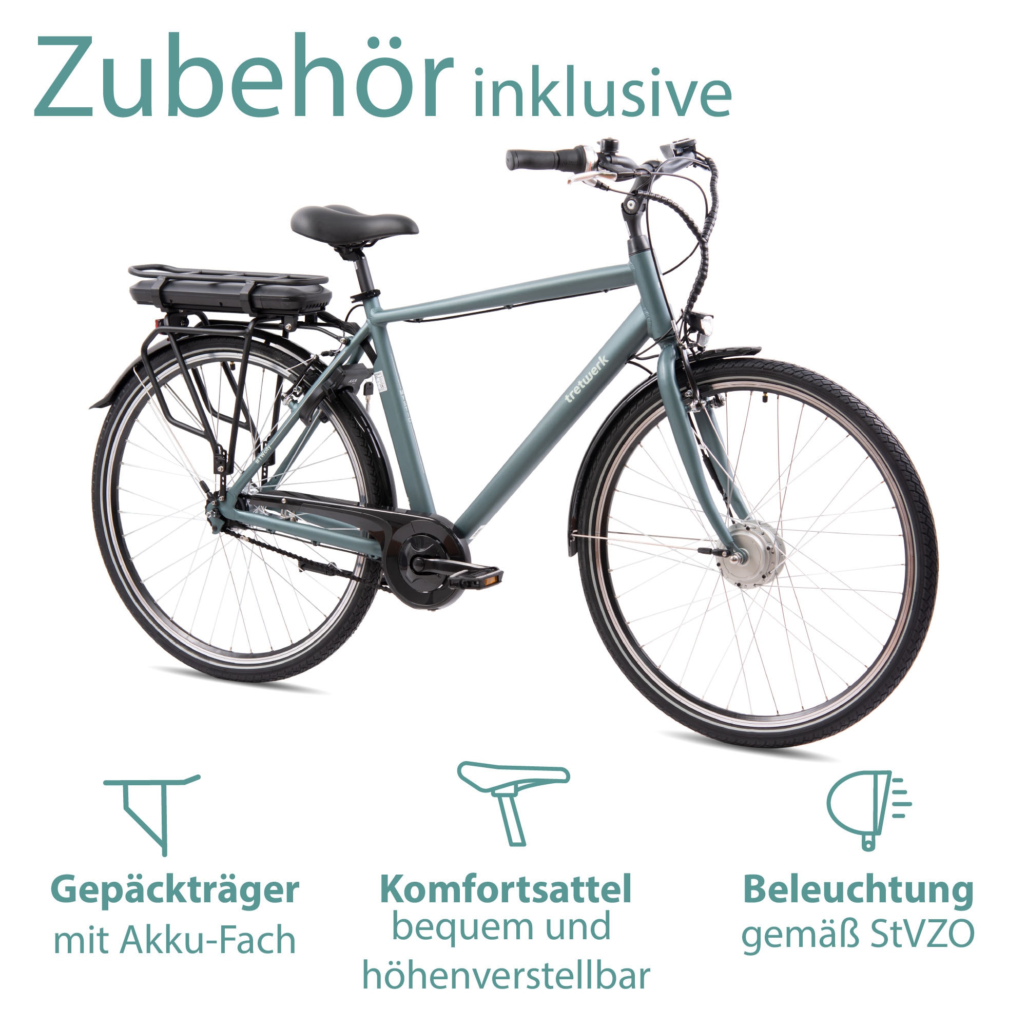 Tretwerk E-Bike »Mystic«, 7 Gang, Frontmotor 250 W, Pedelec, Elektrofahrrad für Damen u. Herren