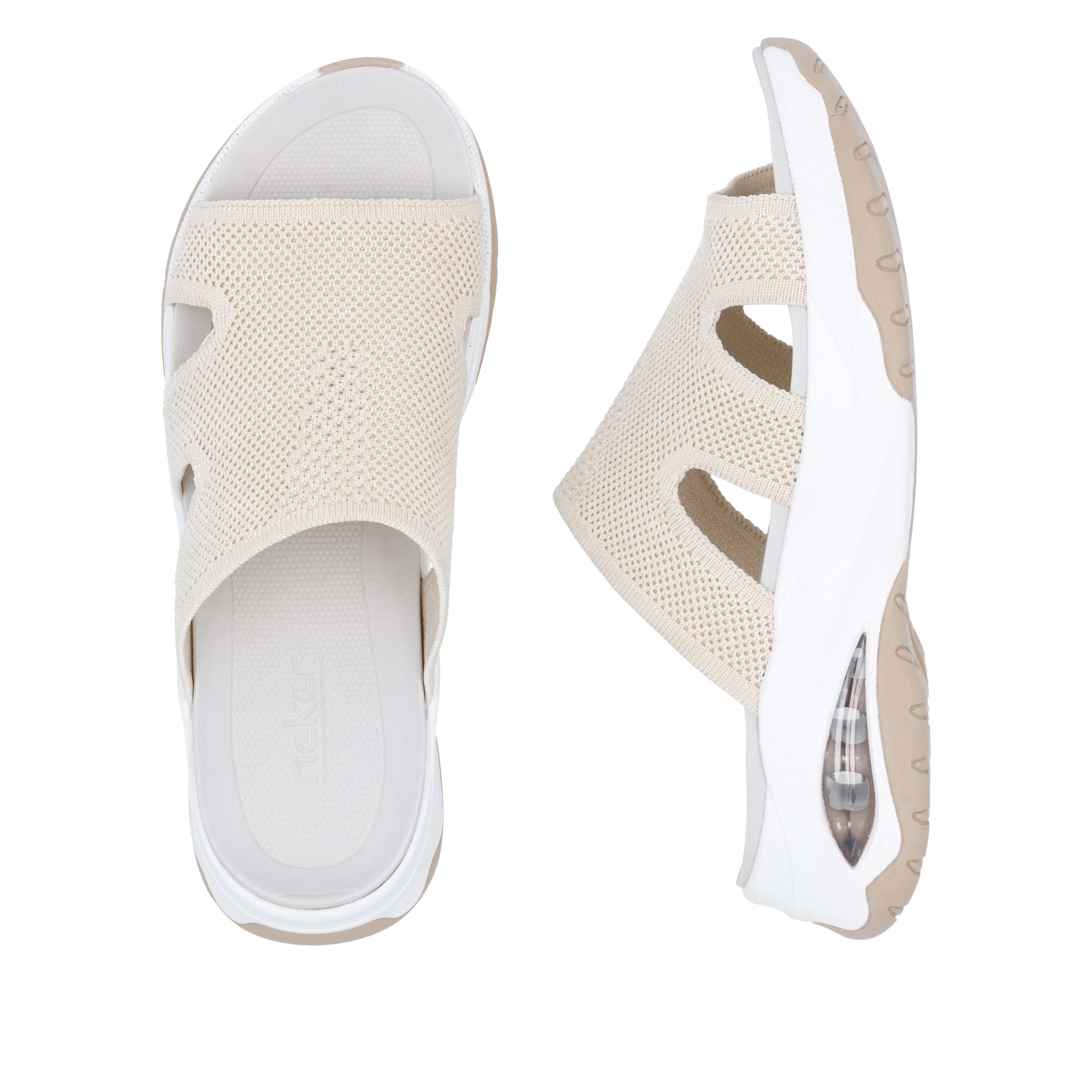 RIEKER Sport Pantolette »vegan«, Sommerschuh, Hausschuh, Keilabsatz, in der Maschine waschbar