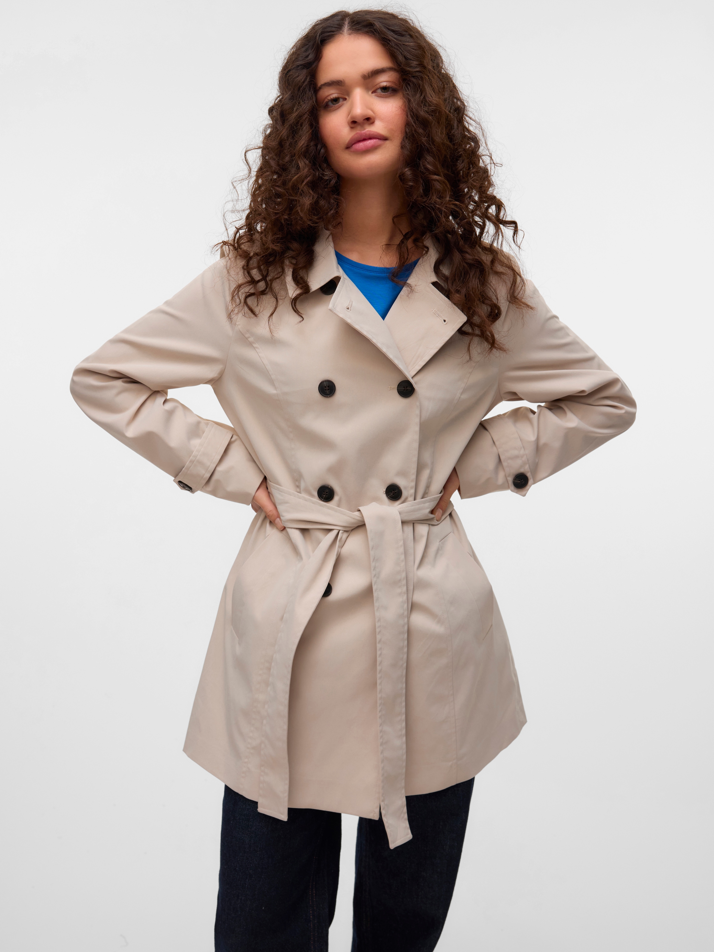 Vero Moda Trenchcoat "VMCHELSEA OLIVIA TRENCHCOAT NOOS" kurzer 2-Reiher mit günstig online kaufen