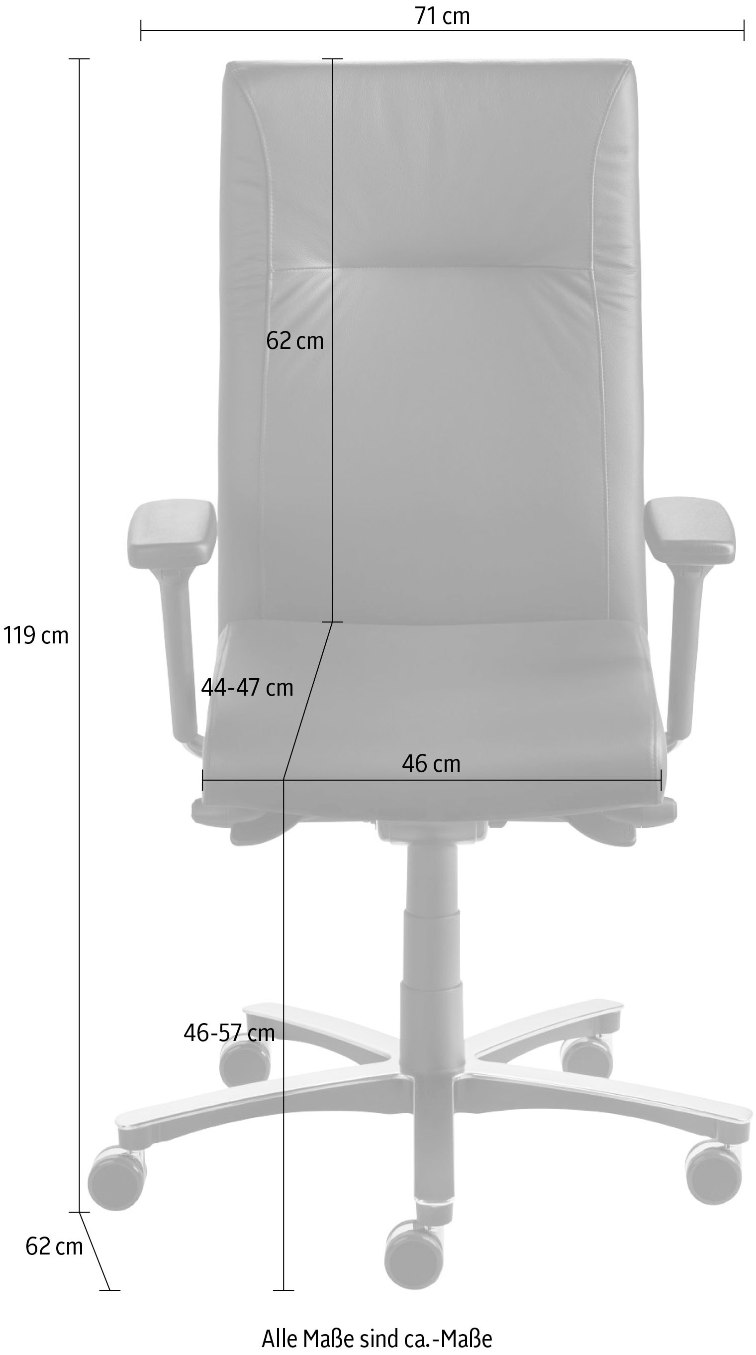 Mayer Sitzmöbel Bürostuhl, Echtleder, "MyNewVision XXL"