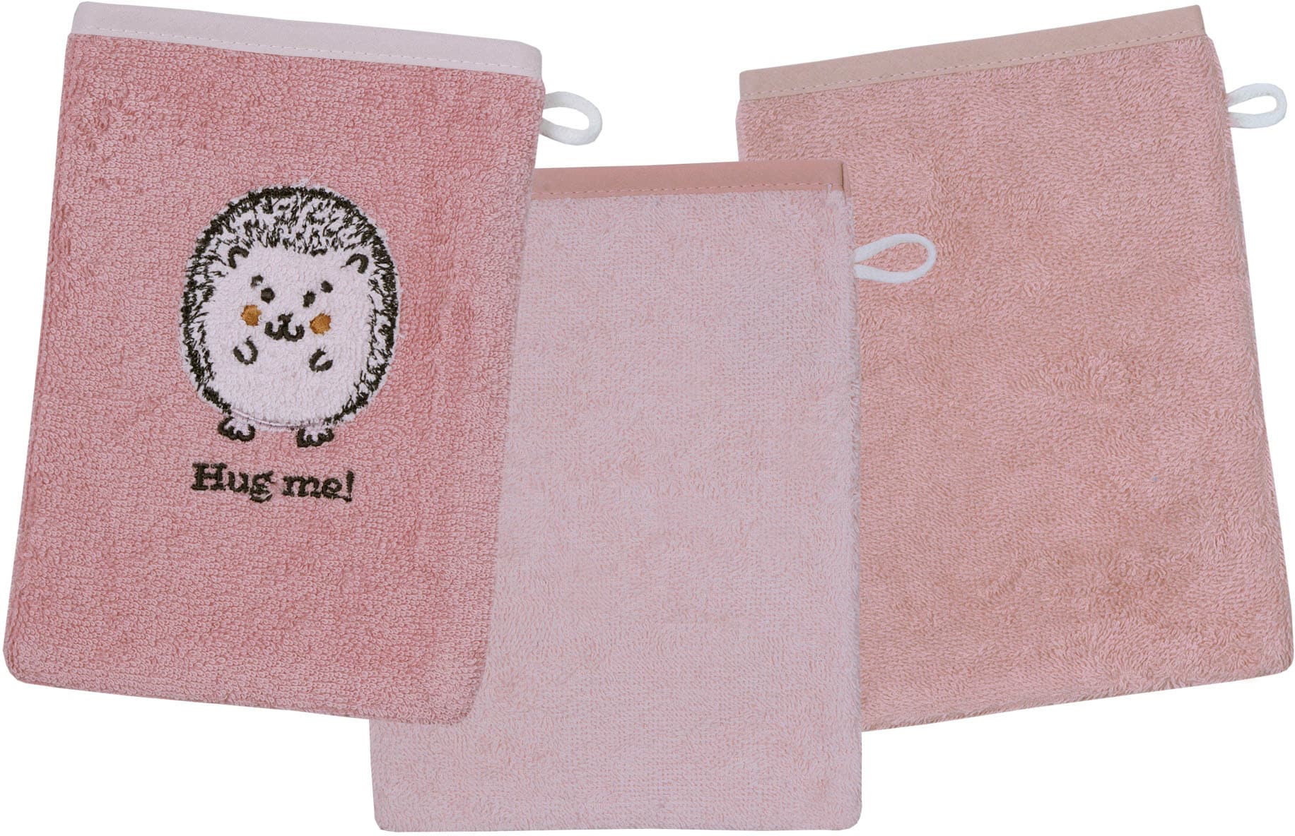 Wörner Waschhandschuh "Igel rosa Waschhandschuh 3er Set" 1x mit süßer Igels günstig online kaufen
